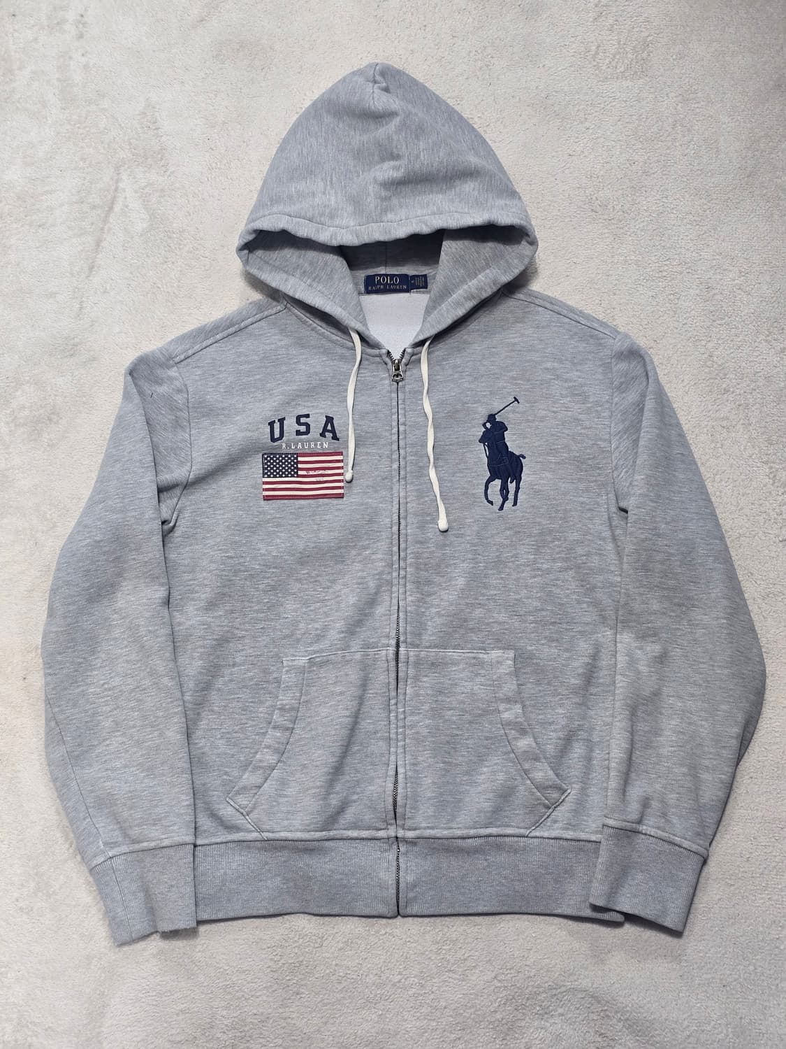 폴로랄프로렌 빅포니 성조기 후드 집업 자켓 그레이  상품이미지1