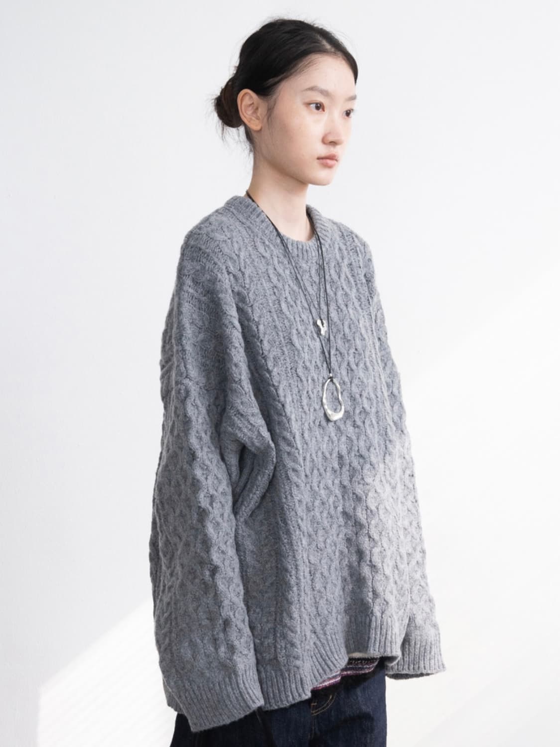 피키소사이어티 Motion Wool Oversized Knit (Gray 상품이미지2