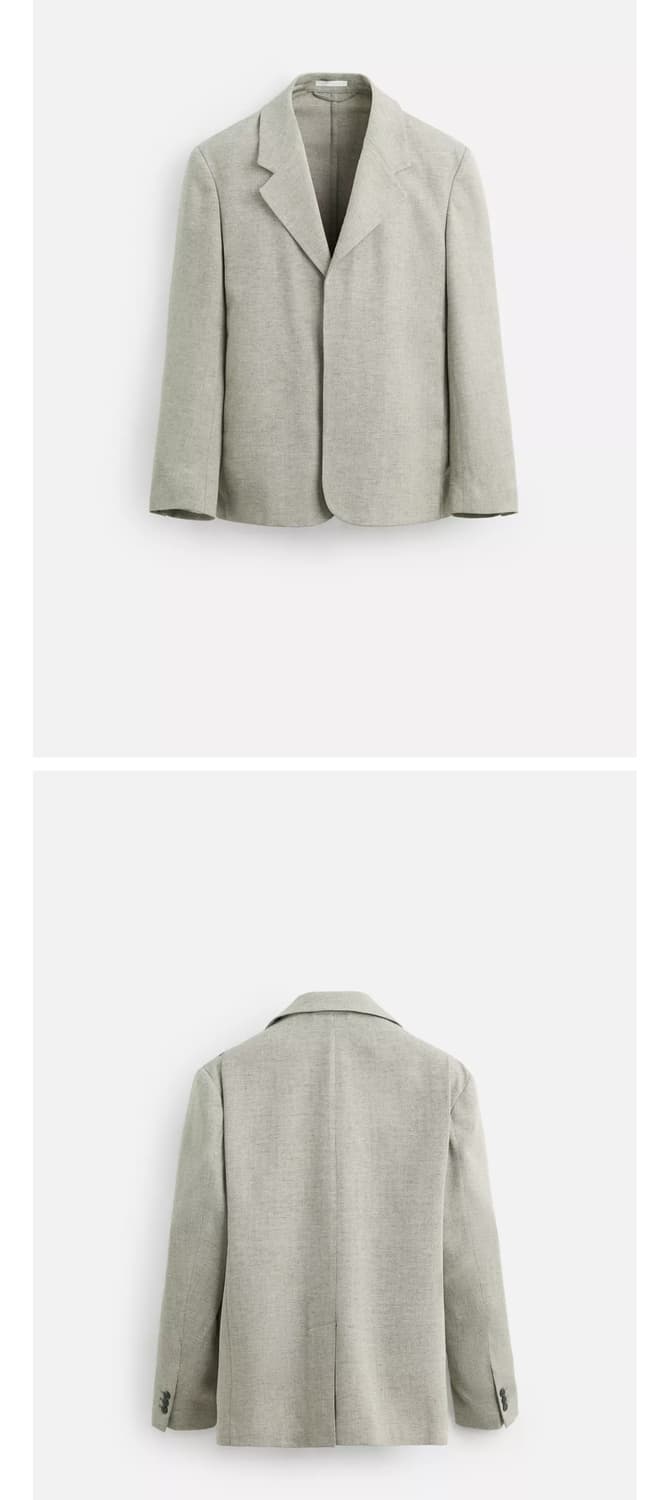 자라 린넨 스트럭처 블레이져 자켓 48 상품이미지2