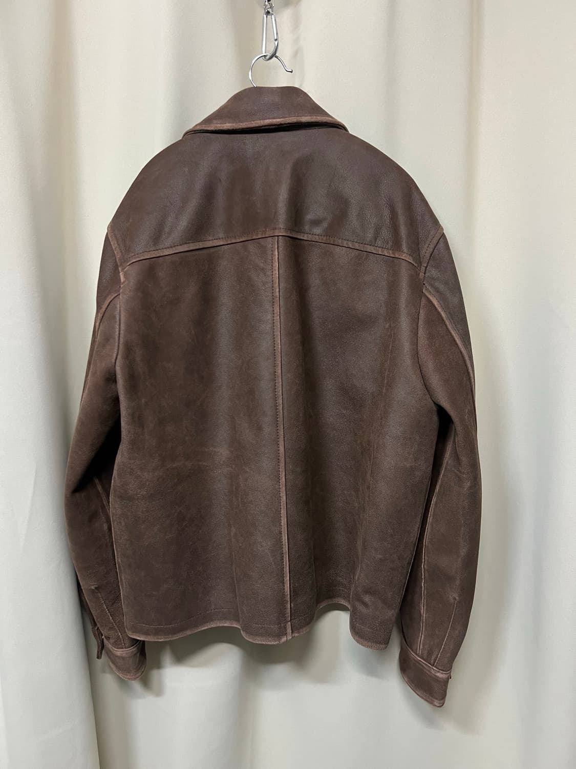 자라 크롭 핏 스웨이드 레더자켓 L 상품이미지6