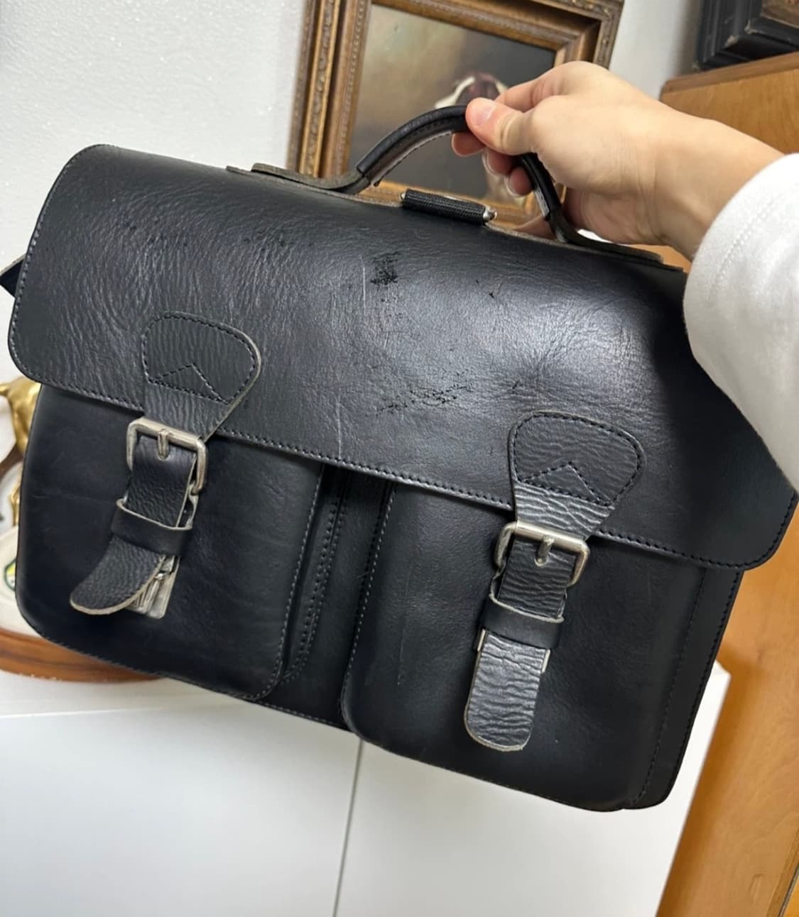 Ruiter Tassen 블랙 가죽 사첼백, 토트백 팝니다 상품이미지2