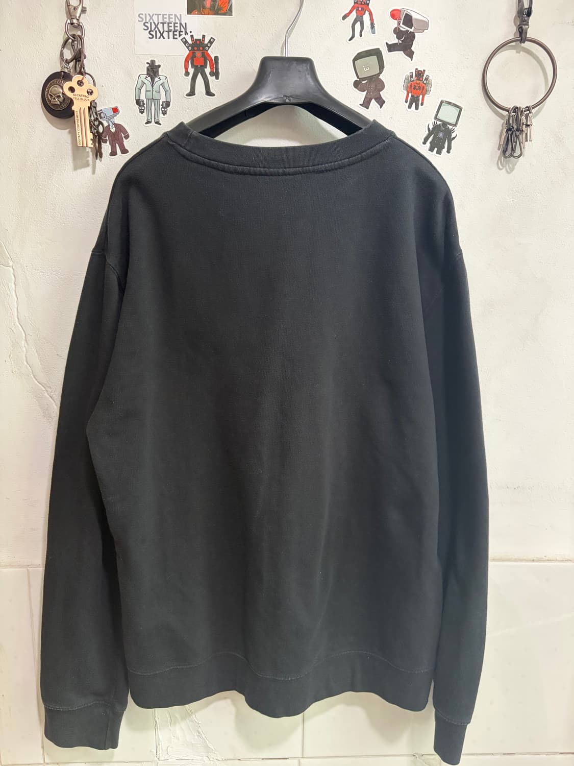 오베이 박스 로고 맨투맨 블랙 M 상품이미지2