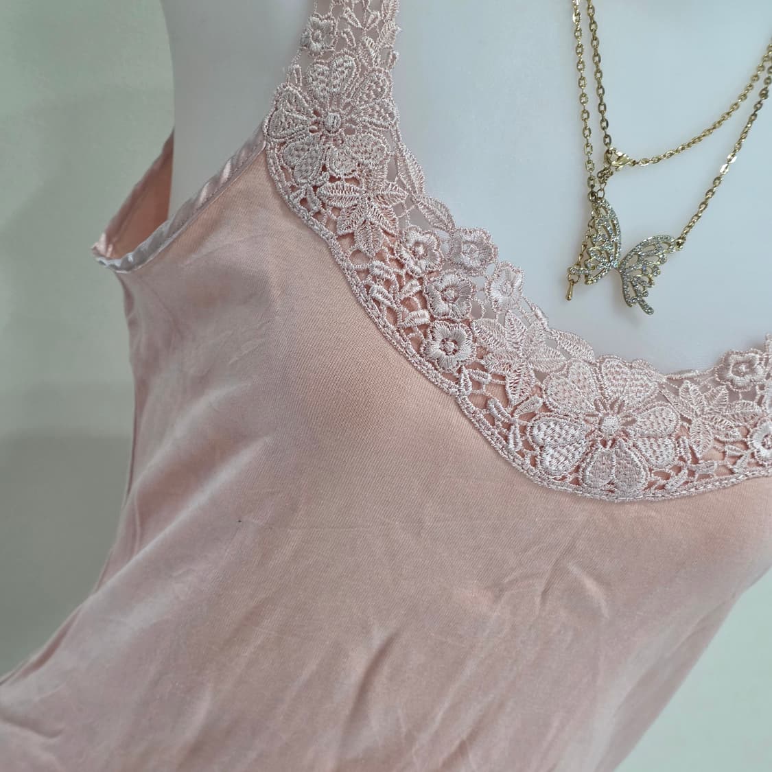 일본빈티지 23구)딸기우유 핑크레이스 모리걸플로럴 로맨틱페어리 슬리브리스 상품이미지2