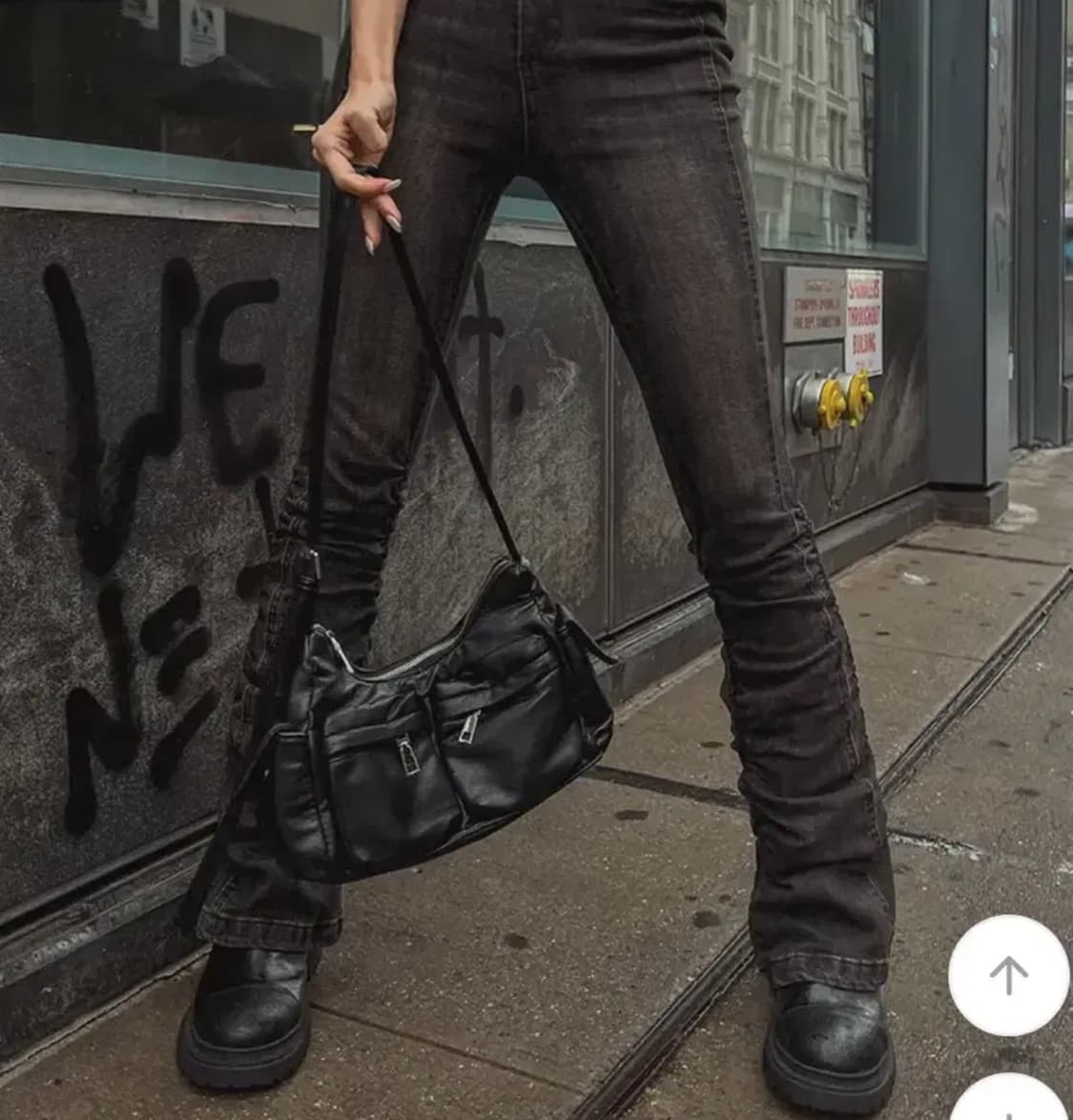 유랜 블랙 셔링 팬츠 상품이미지3