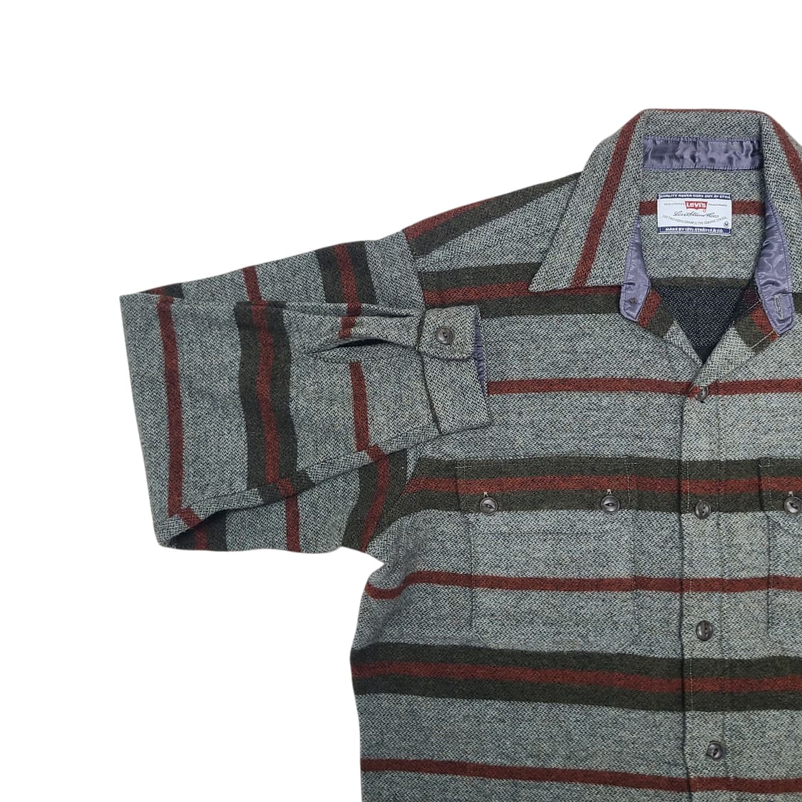 '90s Levi's 헤링본 울 셔츠(made in japen) 상품이미지2