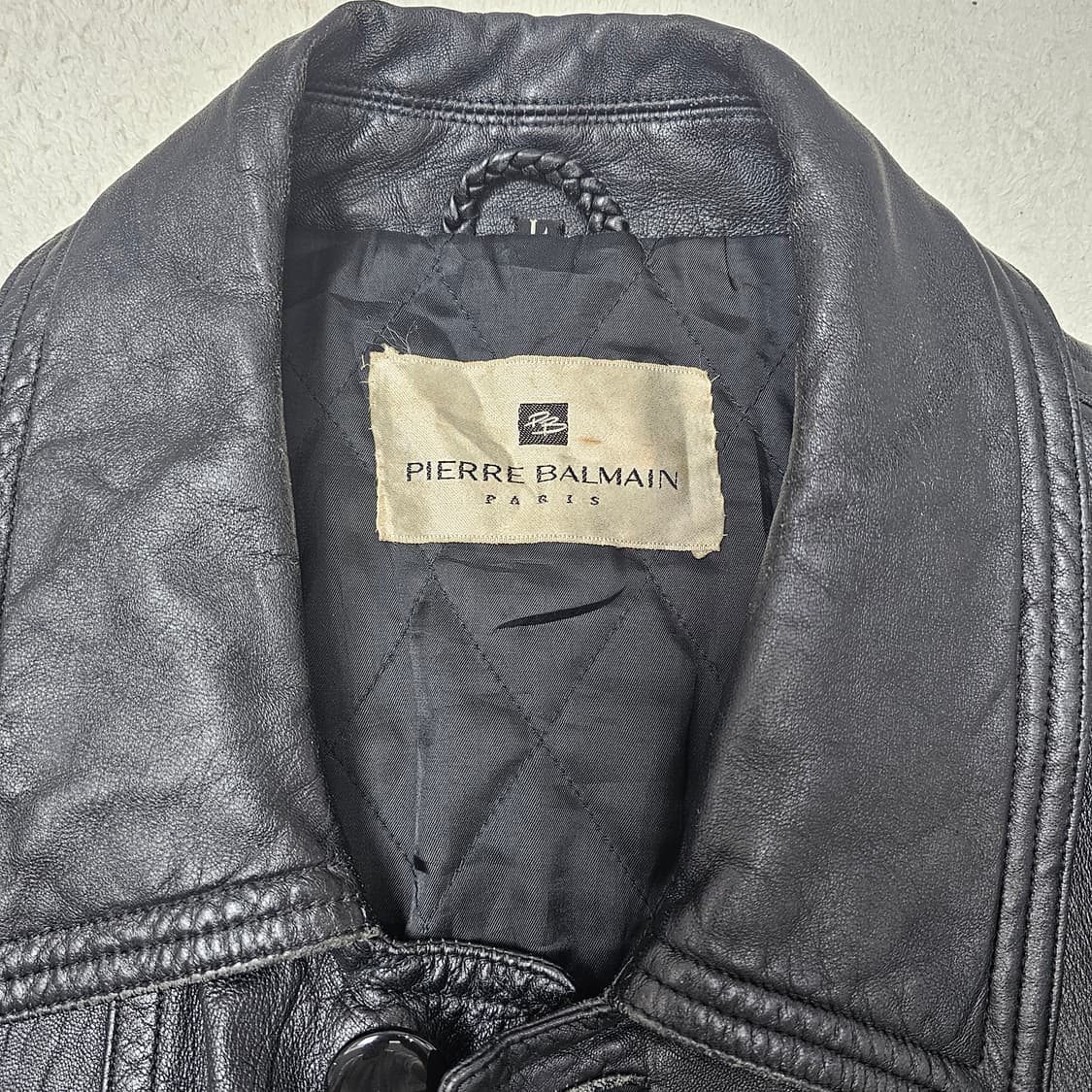 [L] 피에르 발망 빈티지 가죽 자켓 상품이미지3