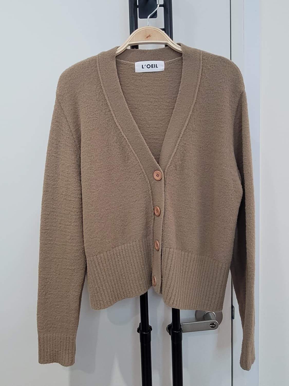 로에일 코지 딥 브이넥 가디건_베이지 상품이미지2