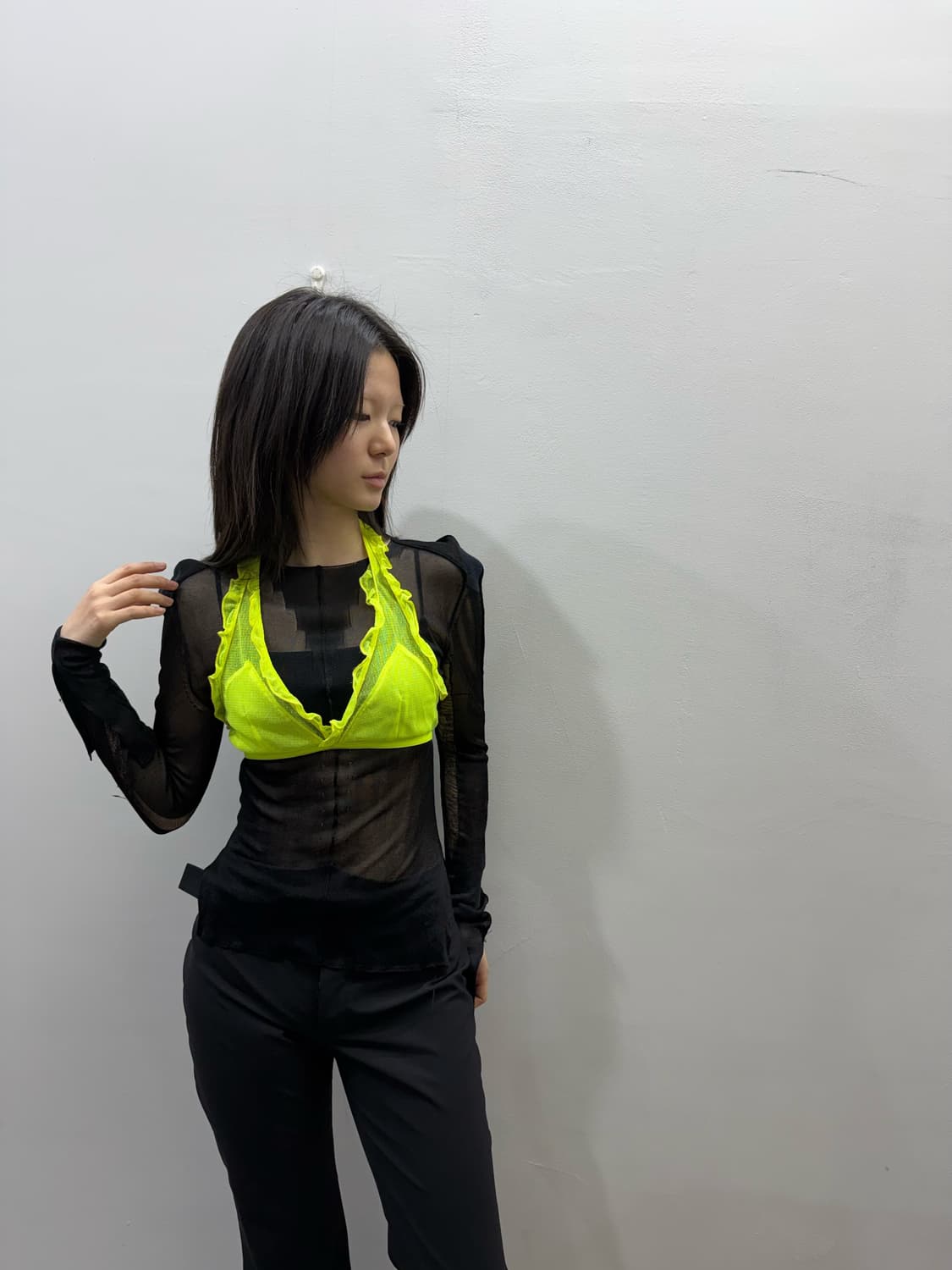 언더커버 20S/S 레디투웨어 매쉬 프릴 브라 상품이미지7