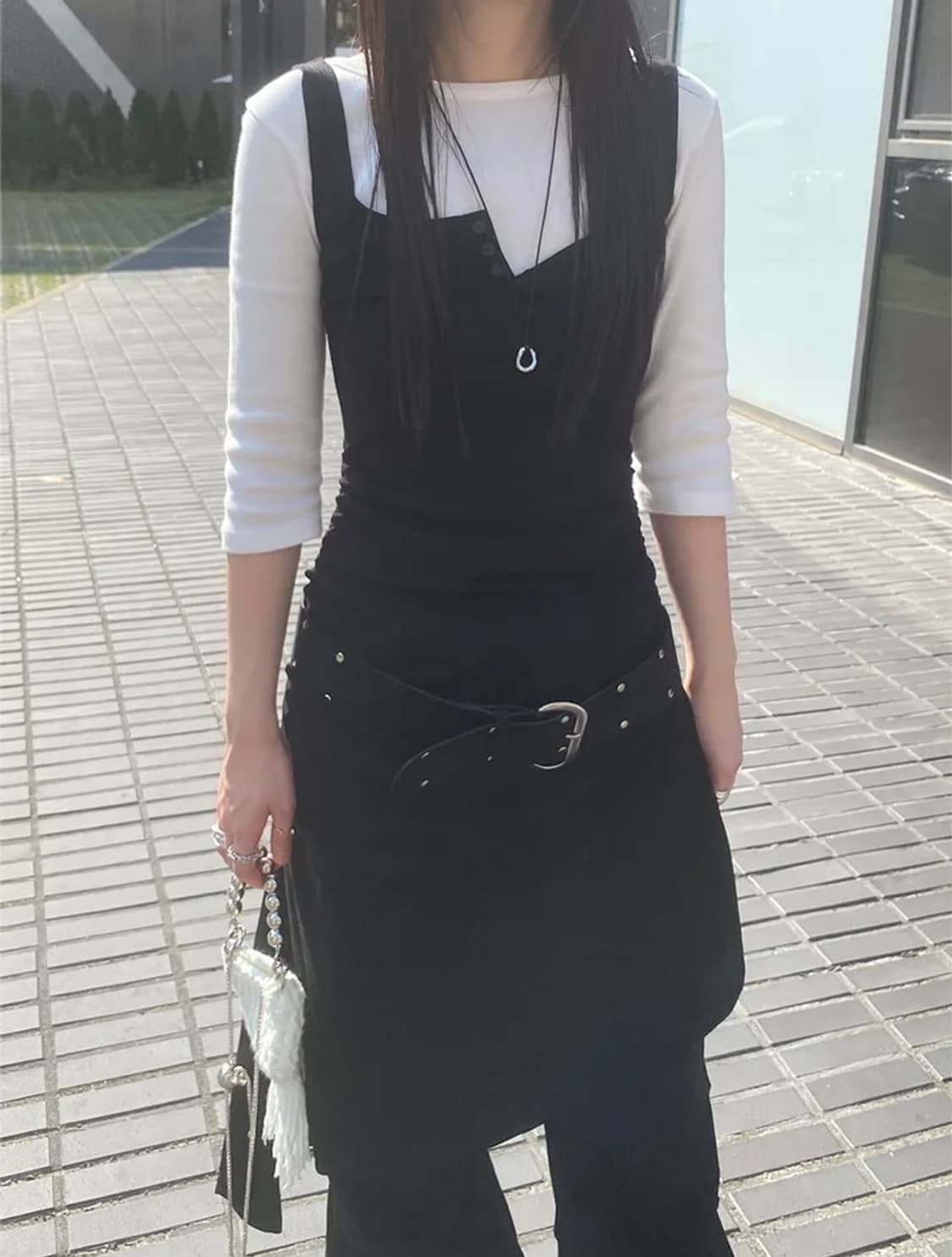 새상품) 더니로 언발 셔링 원피스 상품이미지5