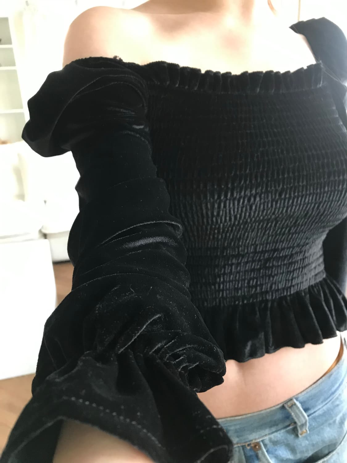 vintage velvet smoke top 상품이미지2