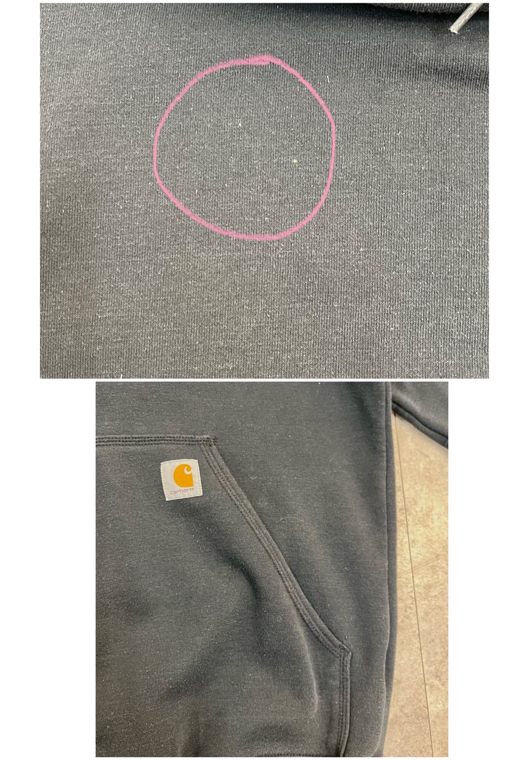 칼하트 기모 후드티 블랙 S #csz3306 상품이미지5