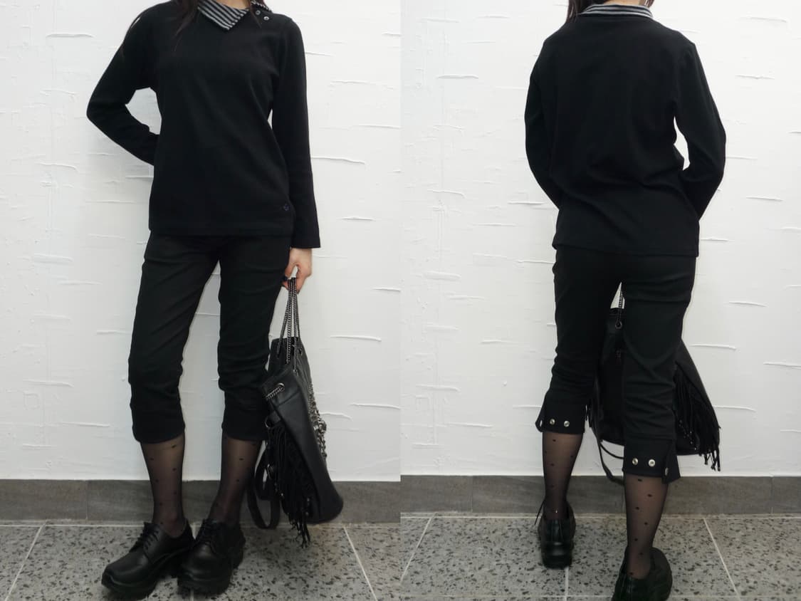 striped collar button long sleeve 상품이미지2