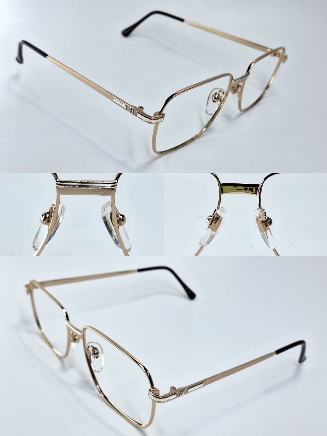 90s 일본 빈티지/골드 오너먼트 힌지 장식 남성용 안경테 56mm 상품이미지5