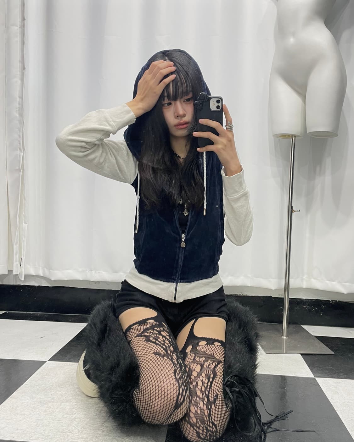 🎸네이비 백 디테일 후디🎸 상품이미지4