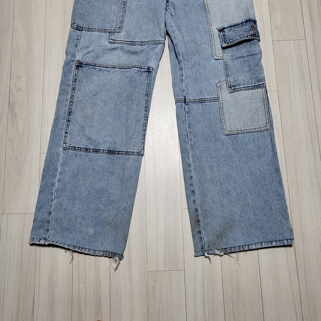 (L) 앤더슨벨 패치워크 와이드 데님팬츠 anderssonbell 상품이미지7