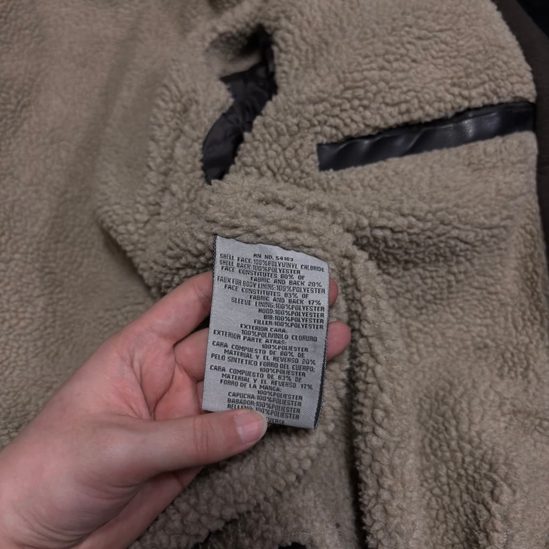 L 리바이스 블랙 후드레이어드 쉐르파 레더자켓 상품이미지7