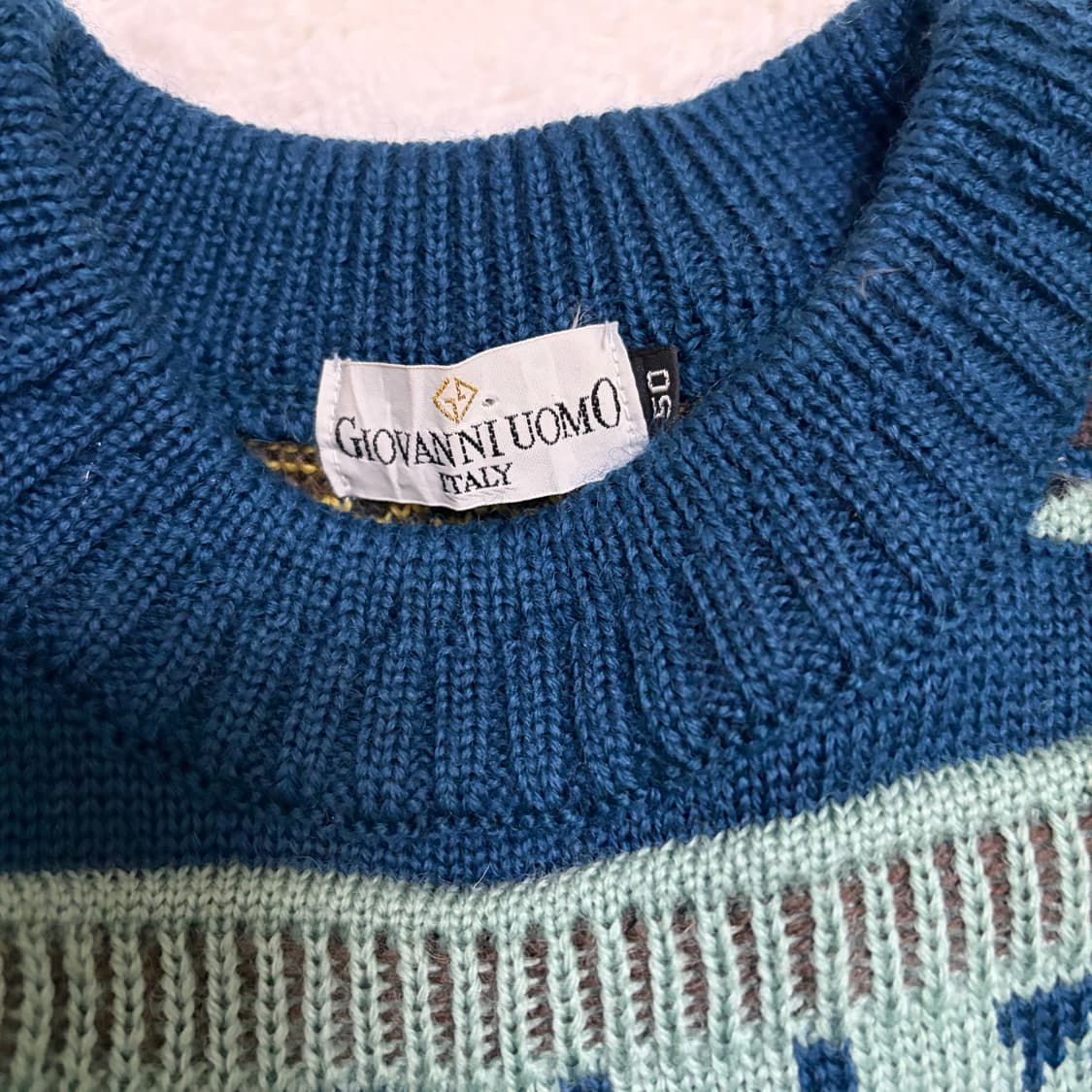 빈티지 케이블 쿠지 니트 블루  상품이미지3