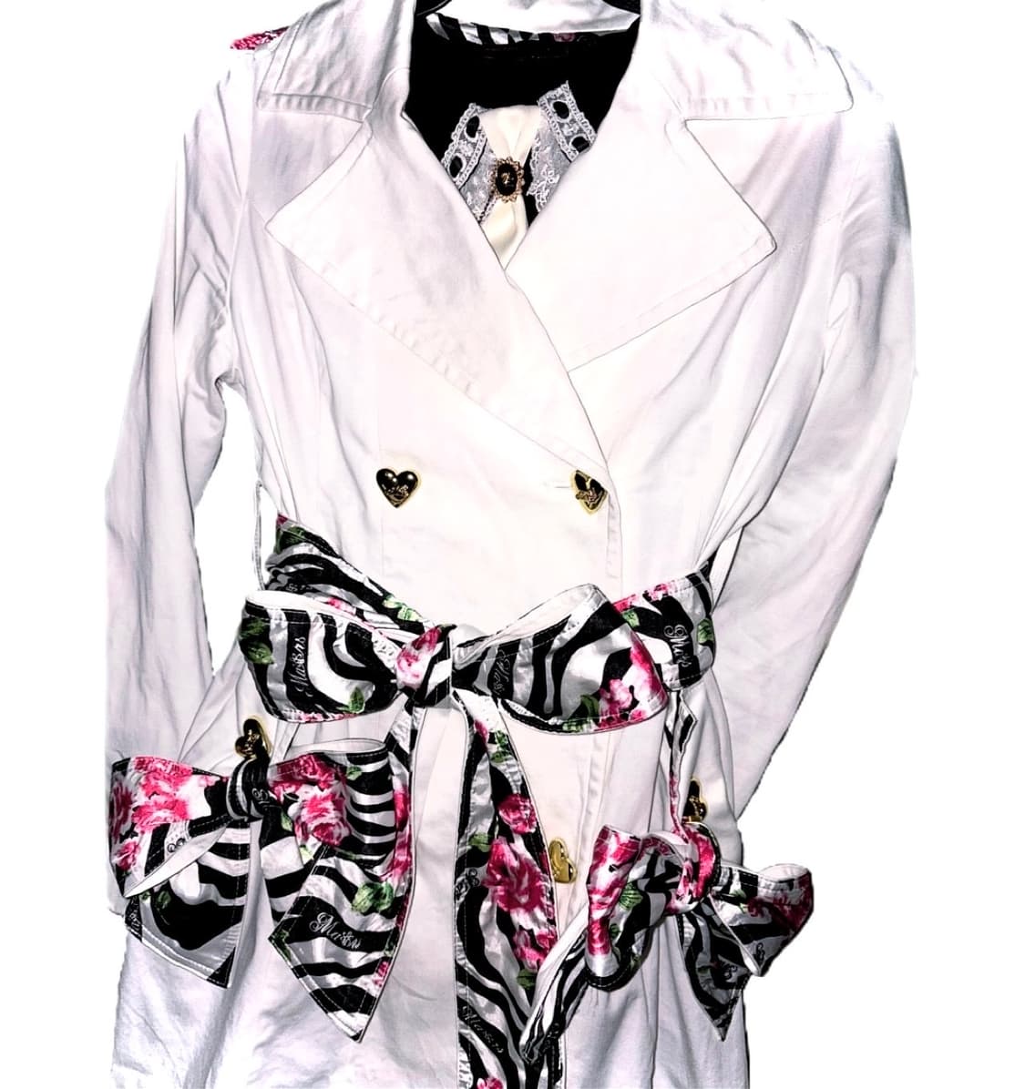 ma*rs 세트 화이트 지브라 트렌치 코트 스커트 히메갸루 오네갸루 상품이미지4