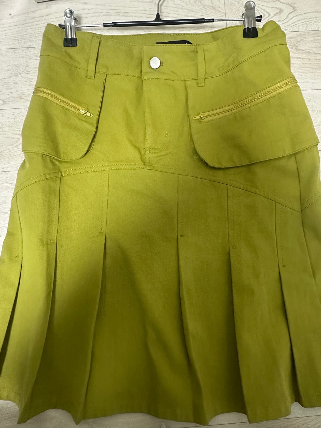 하이산 원포켓 플리츠 스커트 올리브 S 상품이미지3