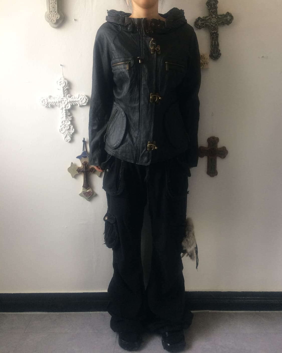 Fireman high neck leather jacket 상품이미지5