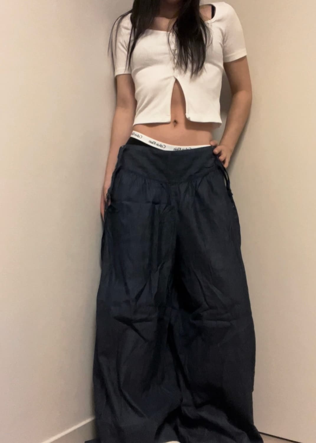 ribbed bone white top 상품이미지3