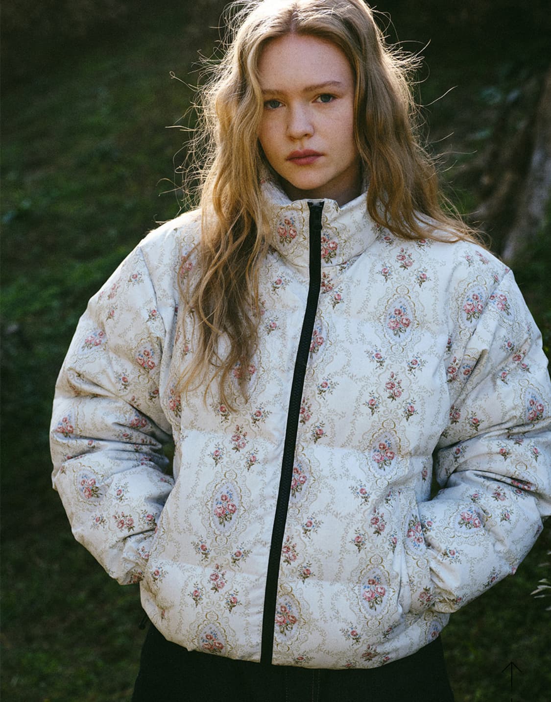 cec 플로랄 다운 파카 패딩 양지뢰 스나계 아우터 점퍼 빈티지 숏패딩 상품이미지2