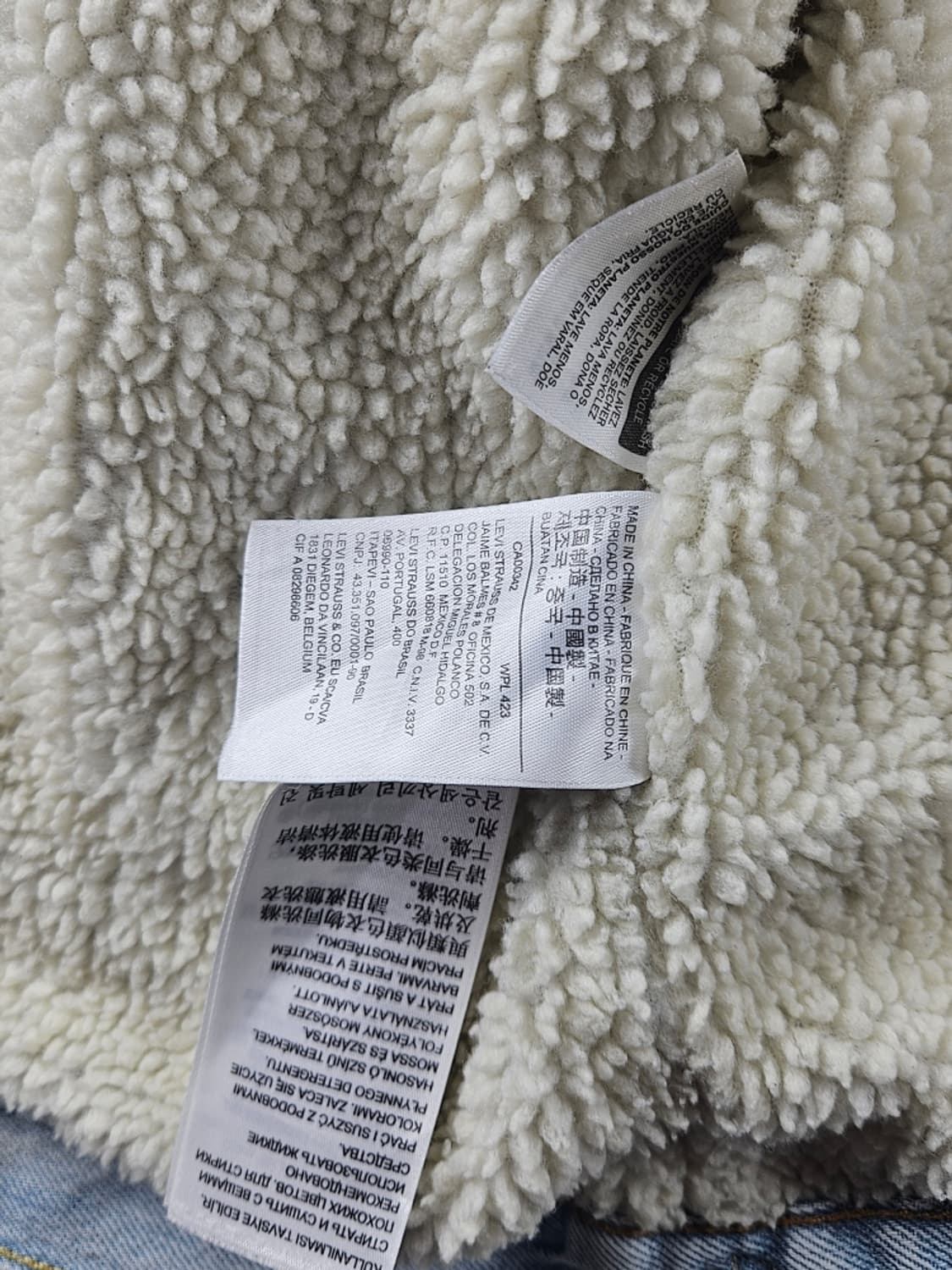 리바이스 쉐르파 라이닝 워싱 데님 트러커 자켓 ( M ) / 11022 상품이미지9