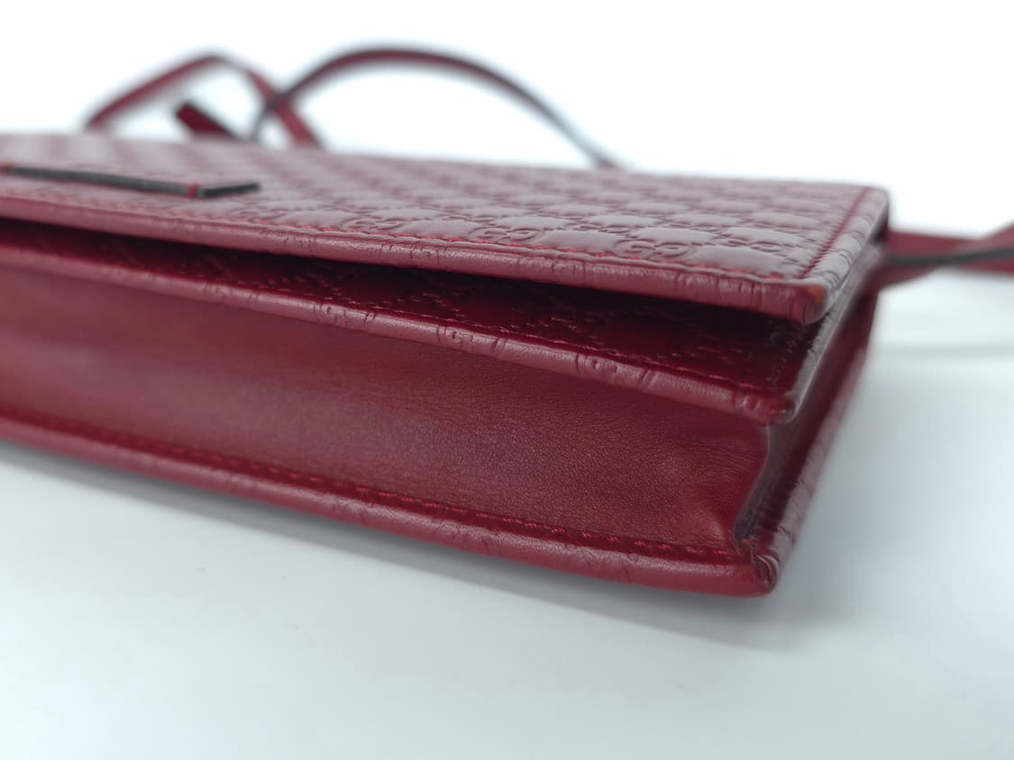 구찌 마이크로 시마 레더 크로스백 클러치 레드
 상품이미지6