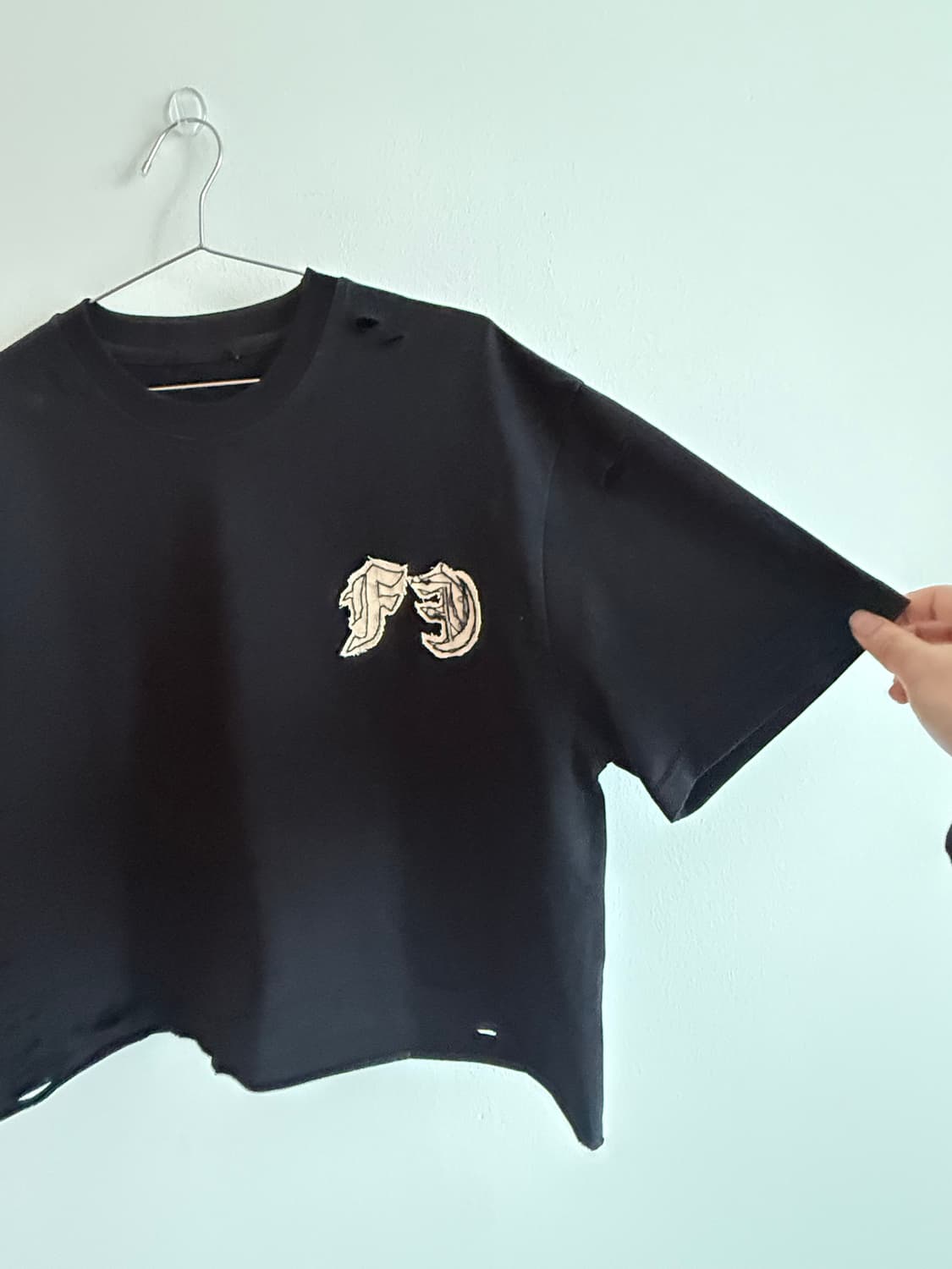 핸드메이드 빈티지 자수패치 커스텀 반팔티  상품이미지7