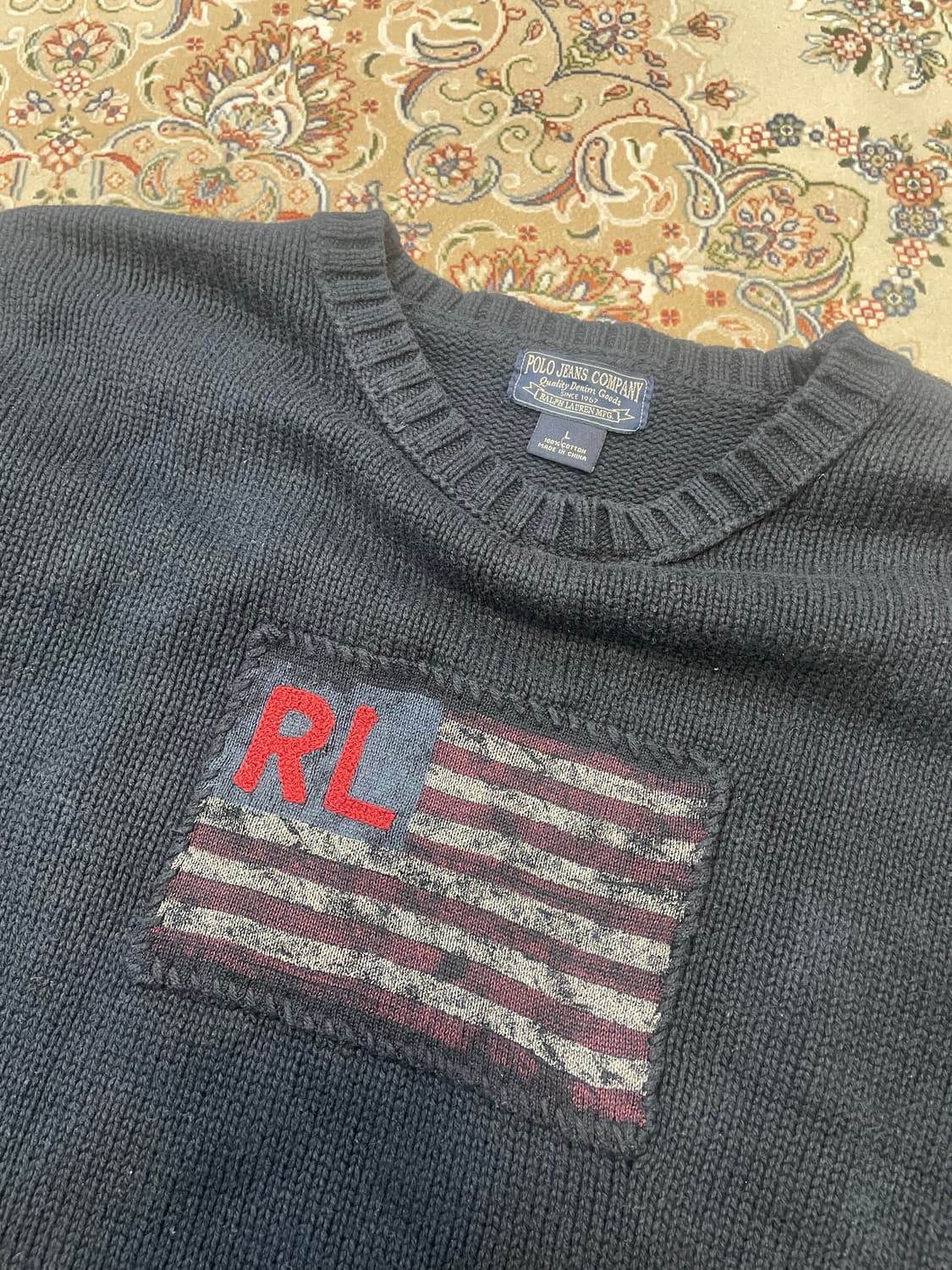 폴로 성조기 니트 L 상품이미지3