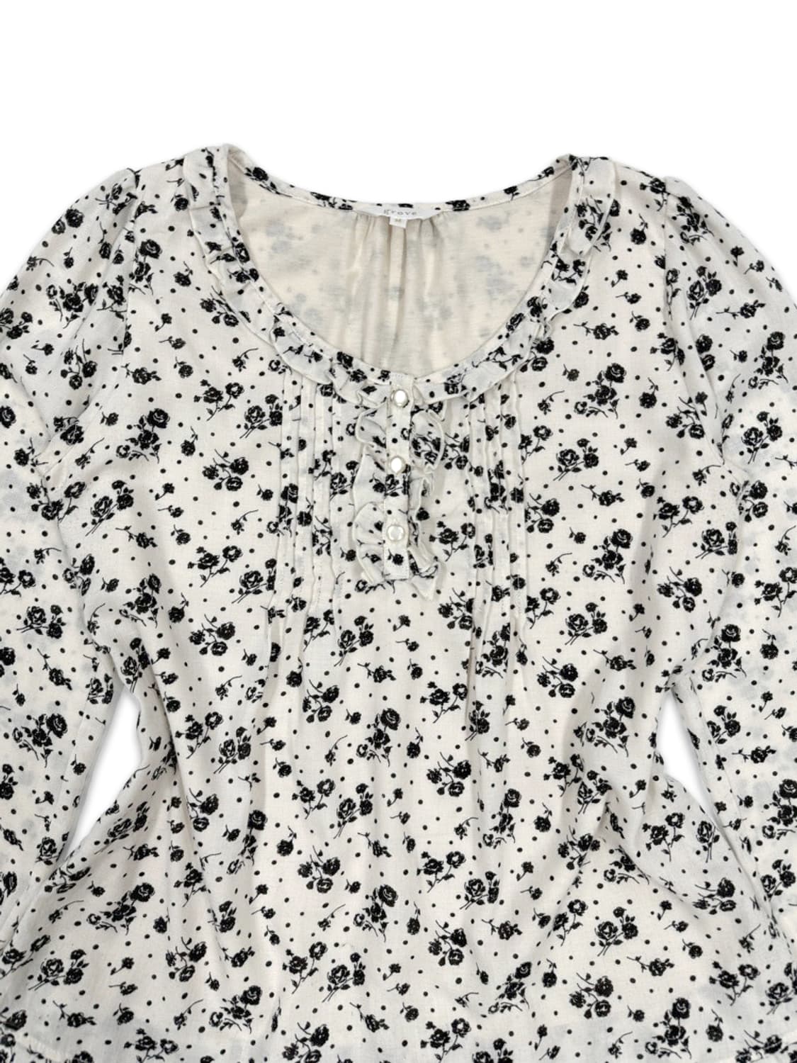 빈티지 로즈 프릴 모리 블라우스 상품이미지3