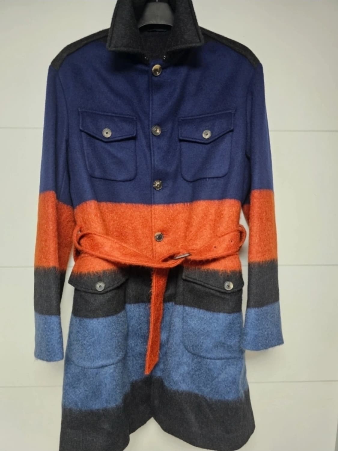 명품 페라가모 컬러블록 모헤어코트(105/럭셔리) 상품이미지3