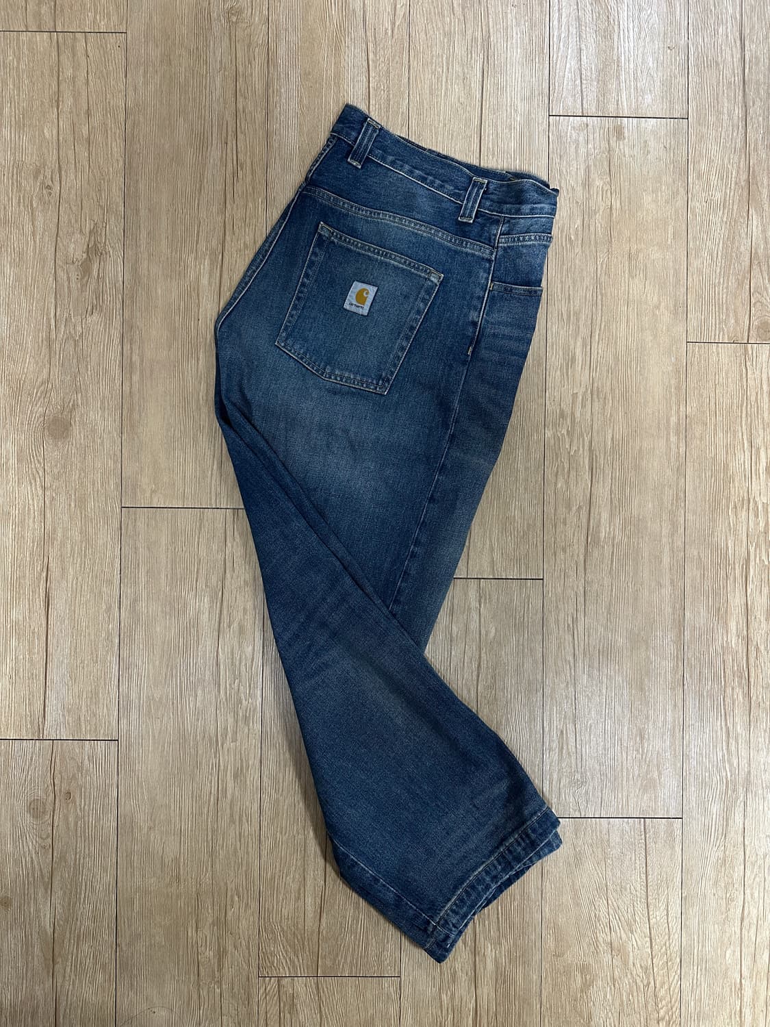 칼하트 브랜든 팬츠 스미스 블루 원 유즈드 워시 상품이미지4