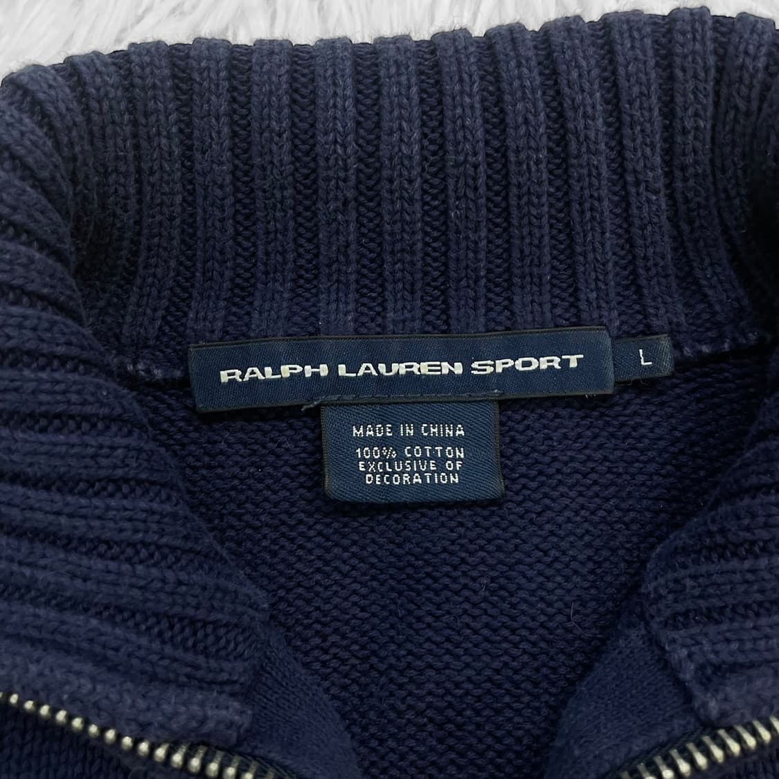 폴로 랄프로렌 포니 로고 니트 집업 네이비 상품이미지4