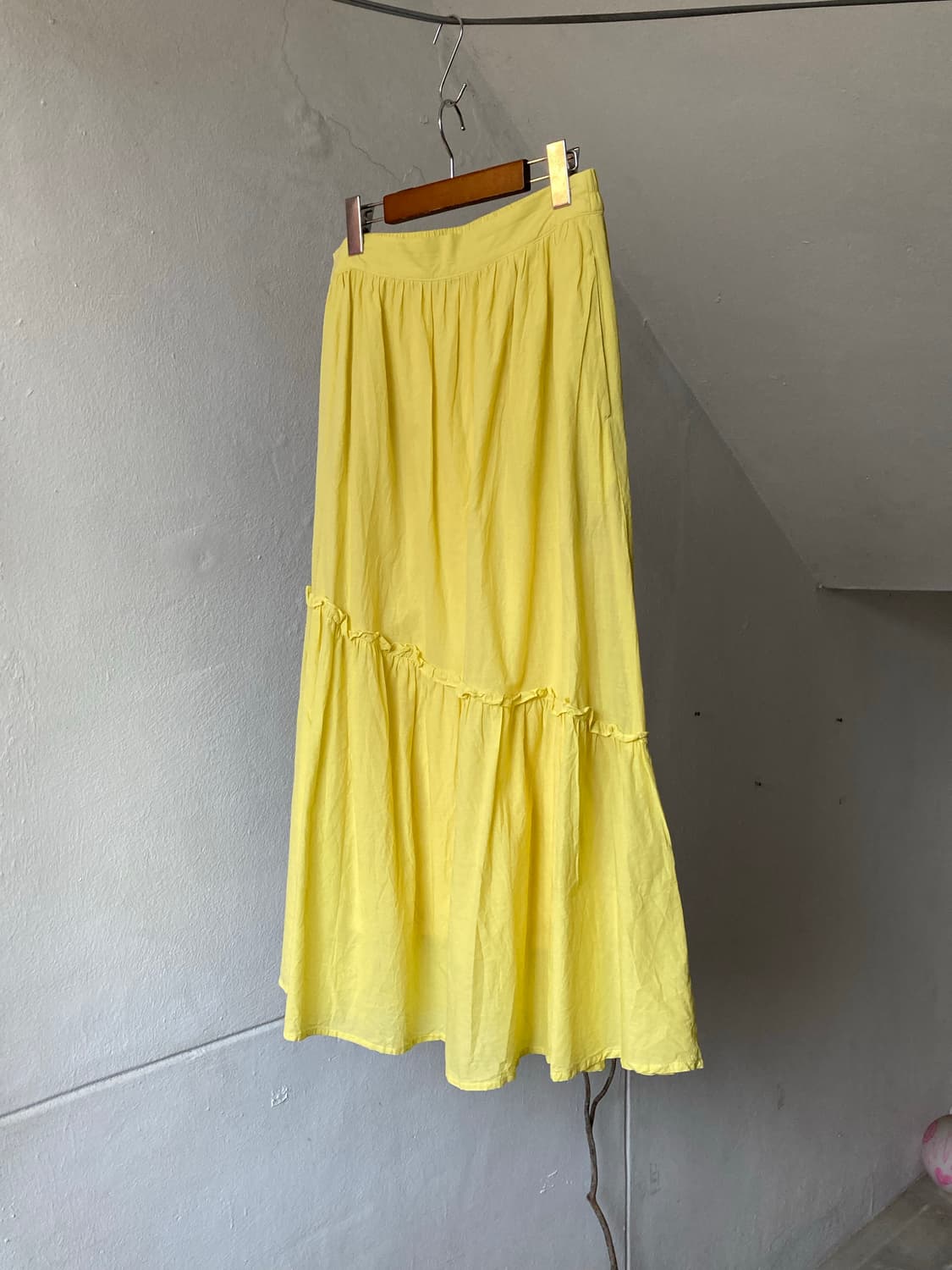 코튼 100 병아리 롱 스커트 상품이미지5