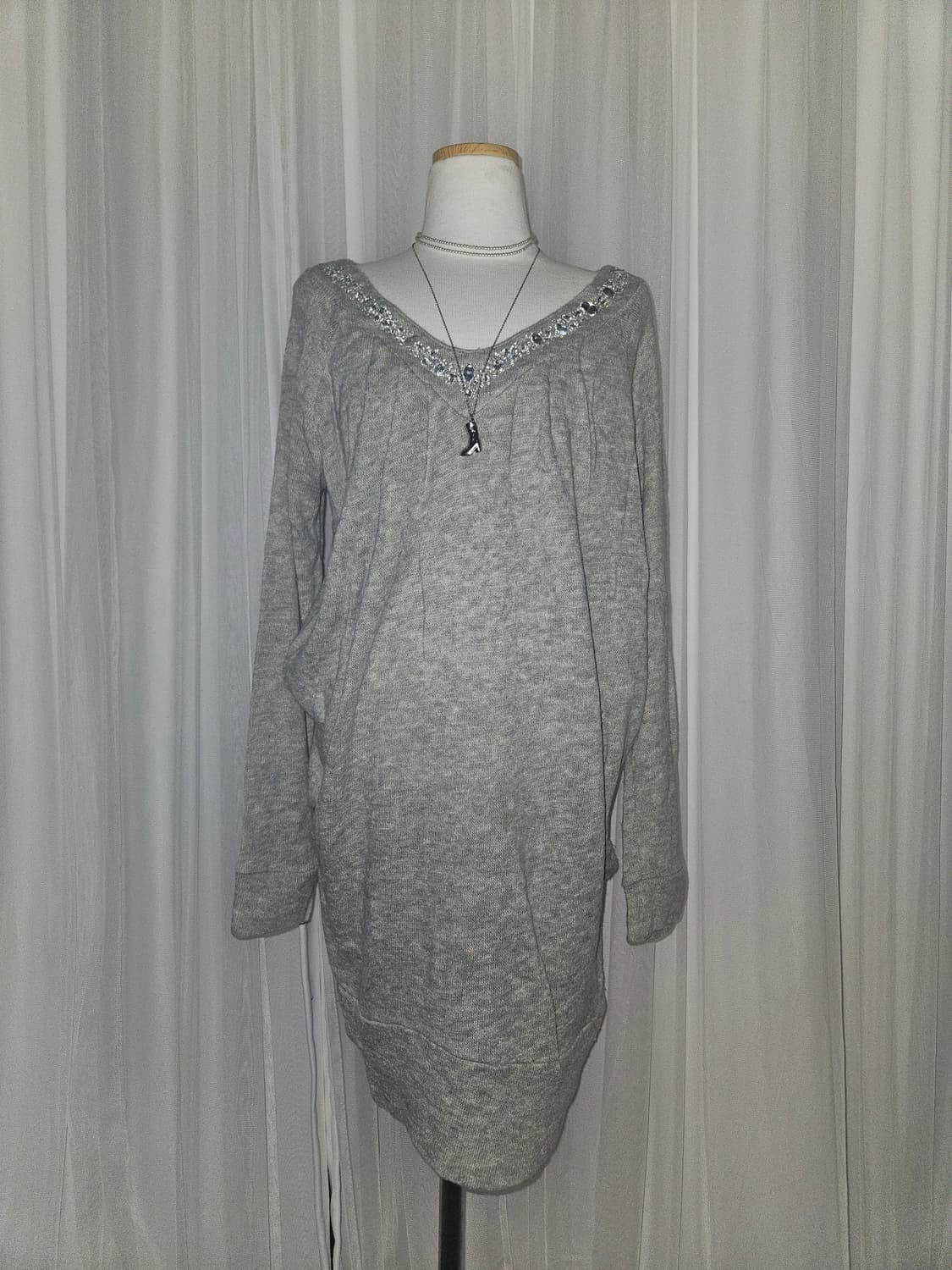 ryuryu 히메갸루 주얼리 스노우그레이 니트 상품이미지1