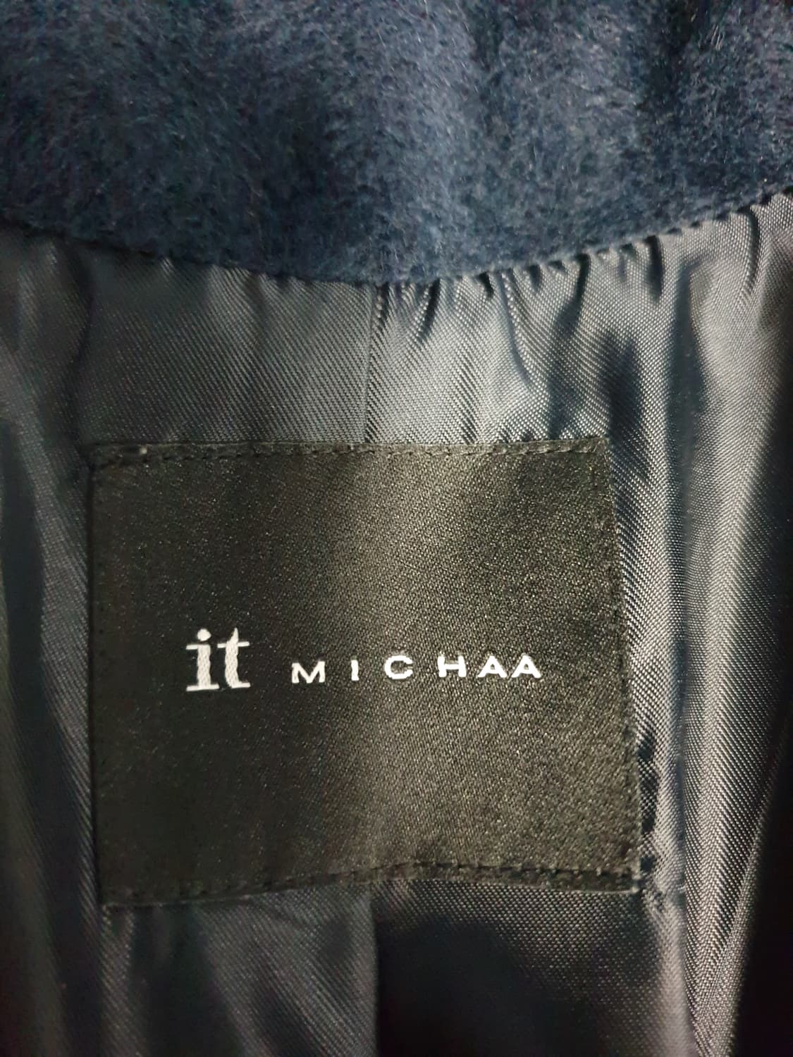 잇미샤 알파카혼방 싱글 브레스티드 울 코트 네이비(M) 상품이미지3