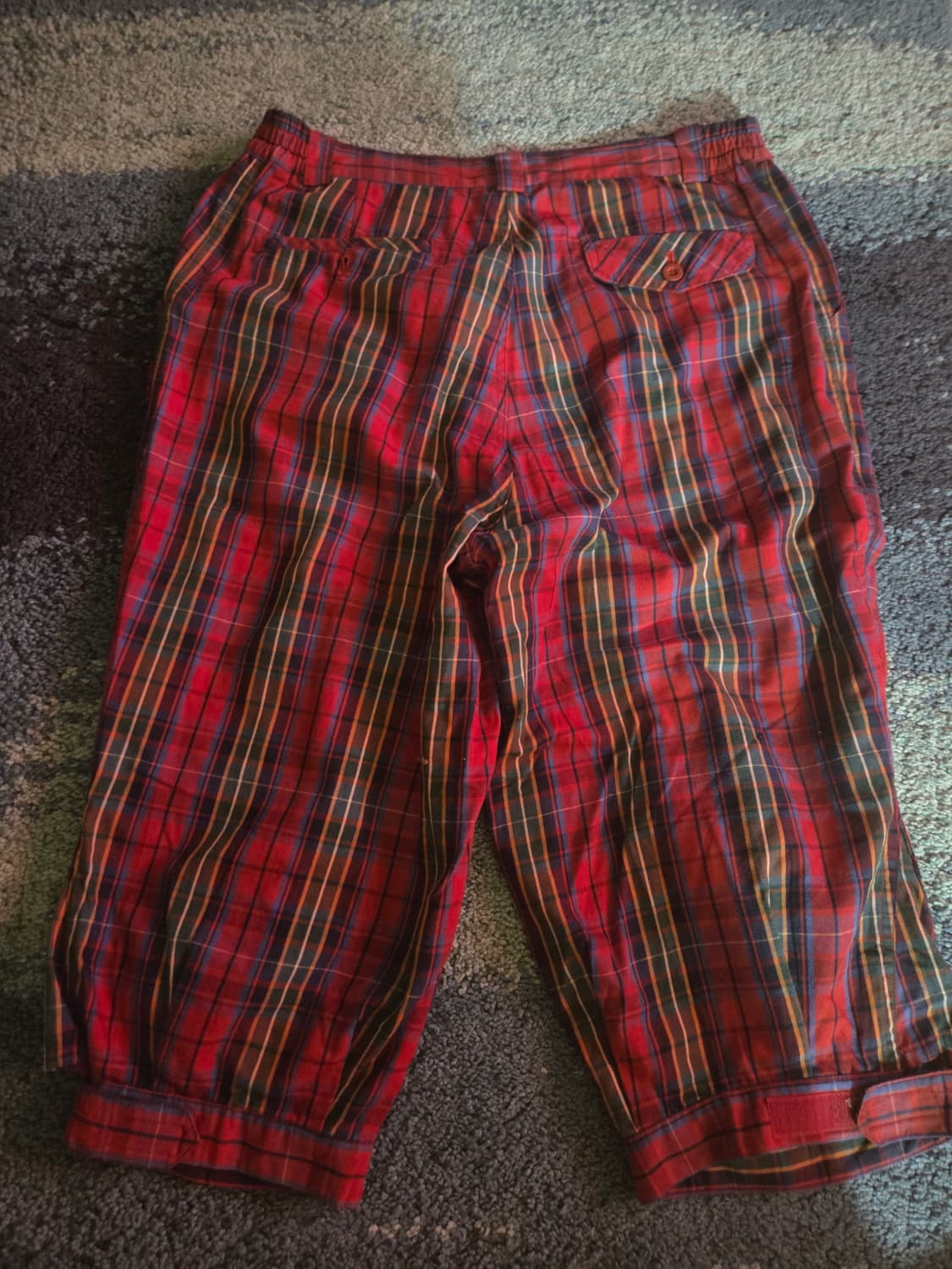 코오롱스포츠 남성 밑단벨크로 체크 7부팬츠 레드 상품이미지2