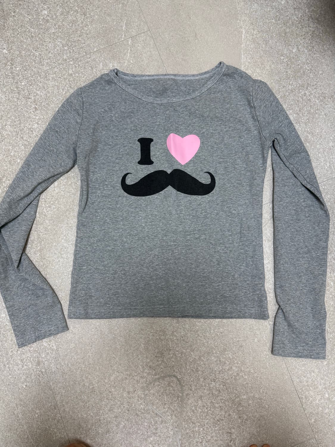 I 💗 (mustache) sleeve 상품이미지1