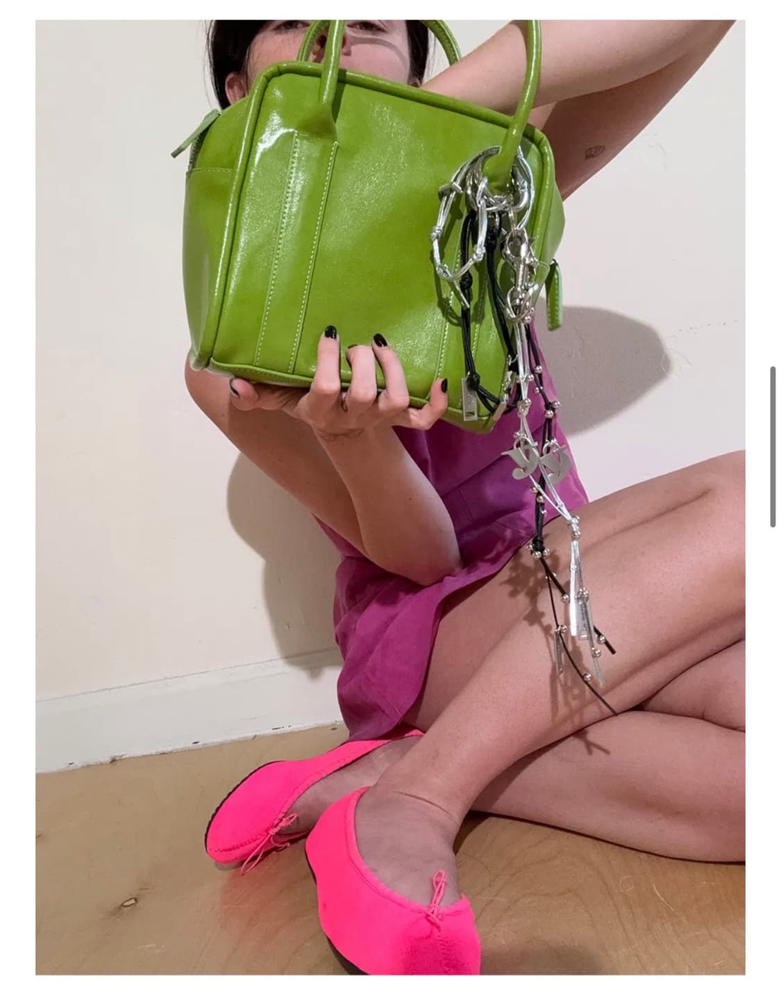 여밈 미니박스백 라임색 상품이미지2