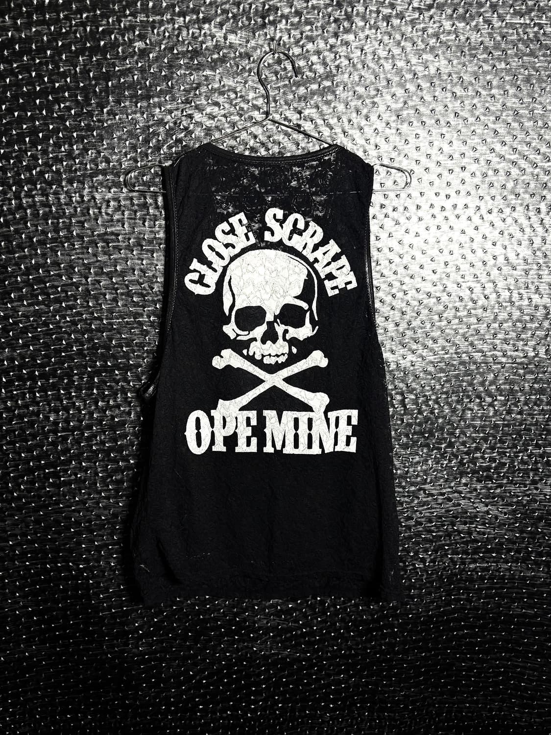 플라워 시스루 스컬 슬리브리스 상품이미지2