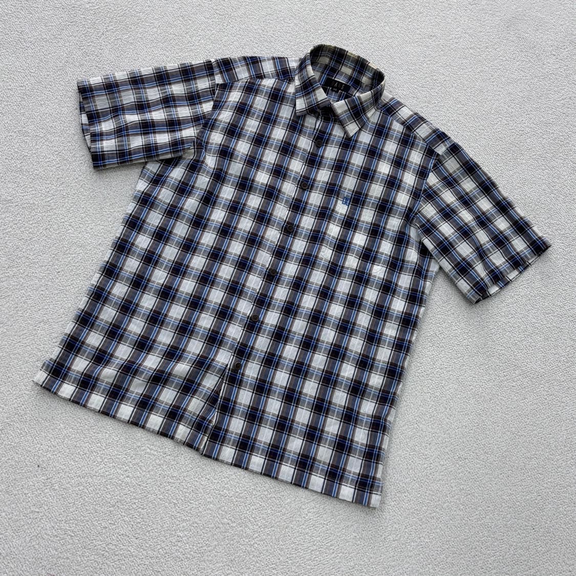 100 닥스 체크 패턴 남성 반팔 셔츠0416E 상품이미지1