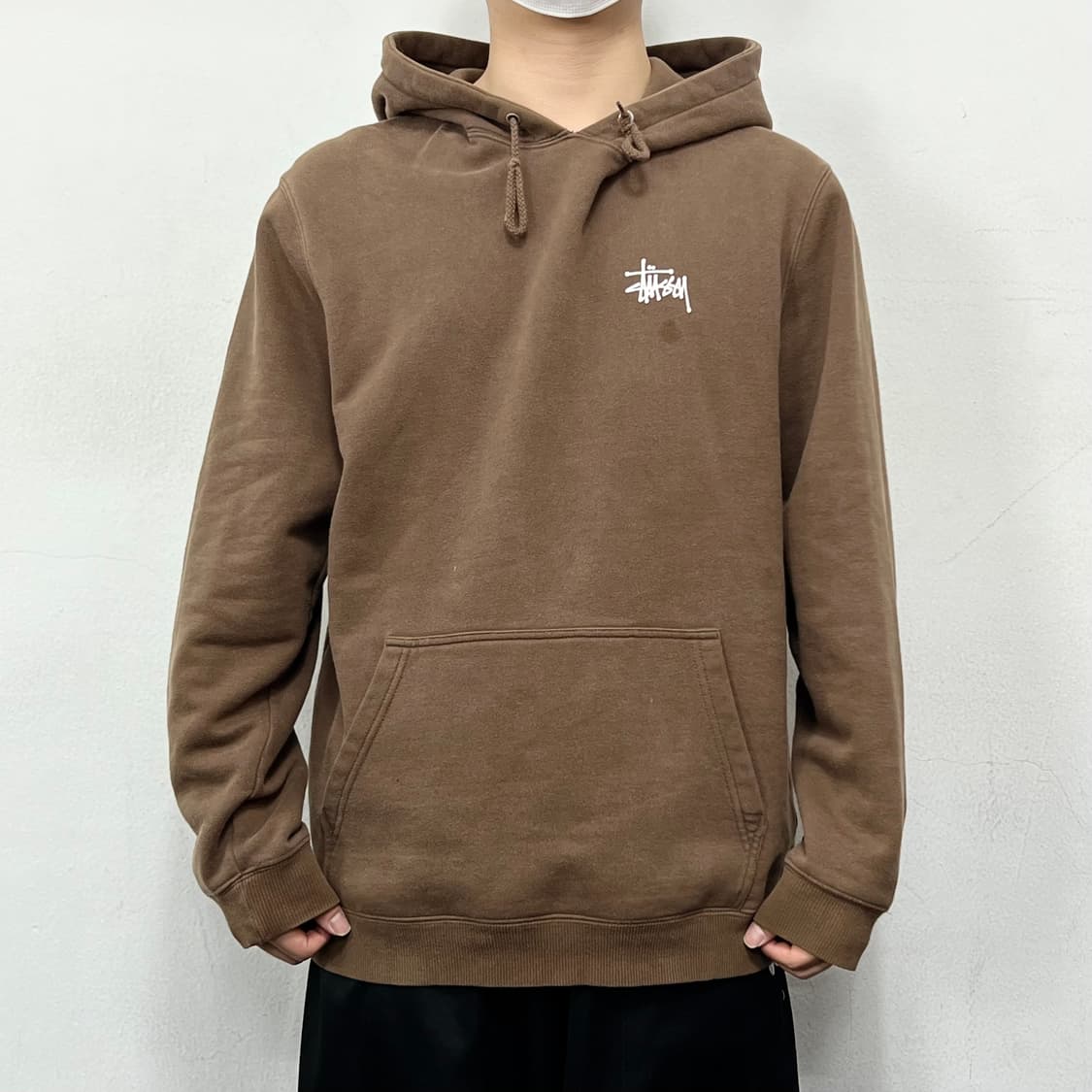 스투시 베이직 스탁로고 후디 브라운  상품이미지3