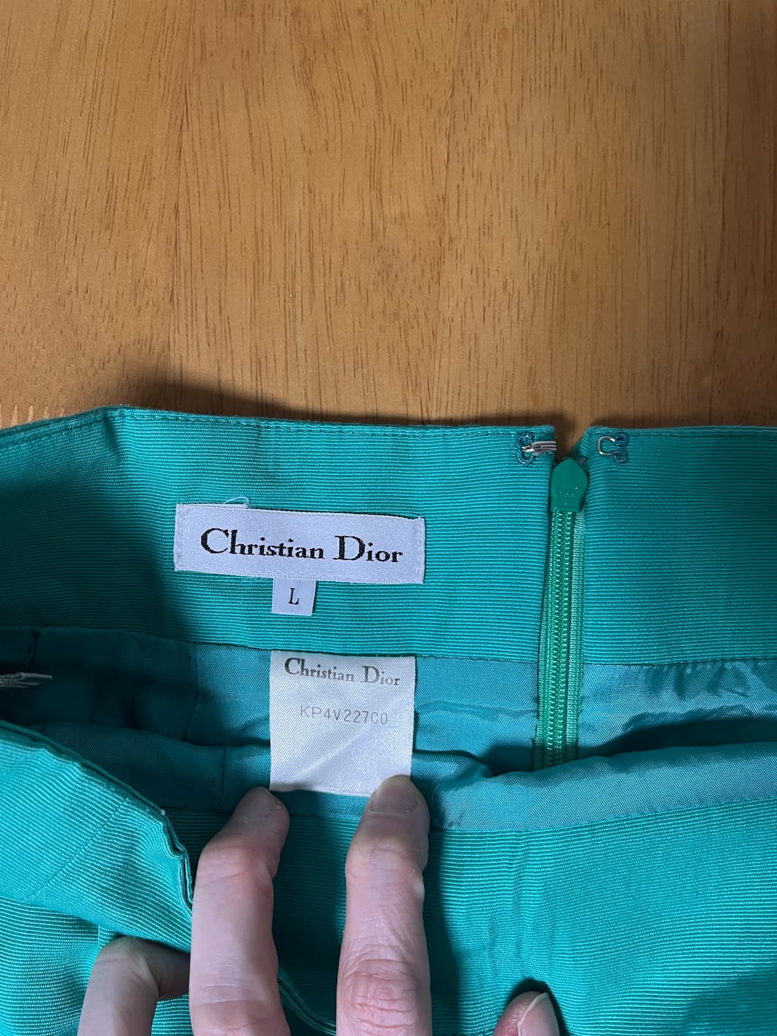 Christian Dior 크리스챤 디올 그린 H라인 하이웨이스트 스커트 상품이미지2