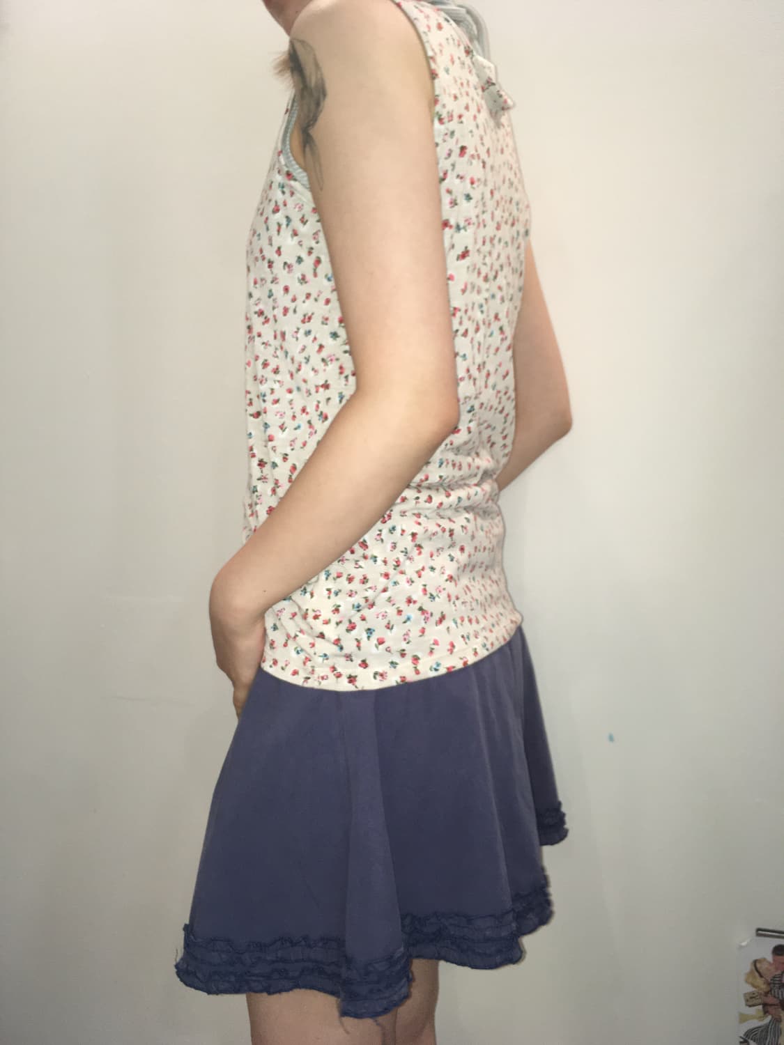 jpn vintage mori beige floral sleeveless 상품이미지3