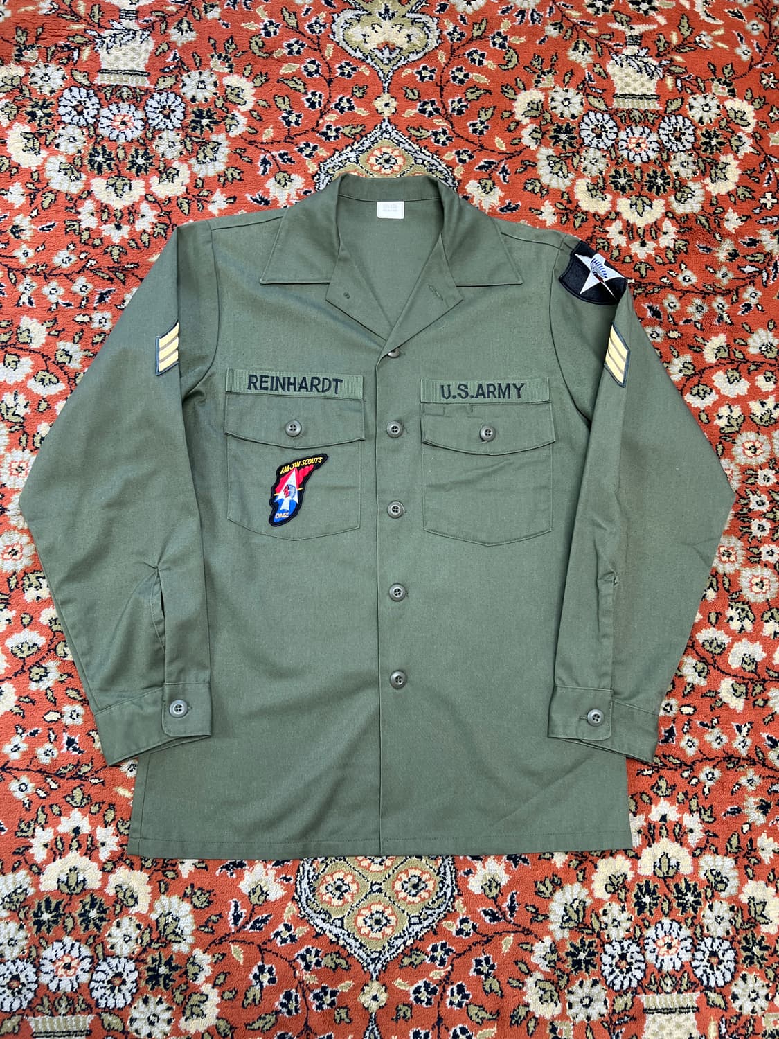 [15 1/2] 미군 OG-507 존레논 임진각 밀리터리 셔츠 상품이미지1