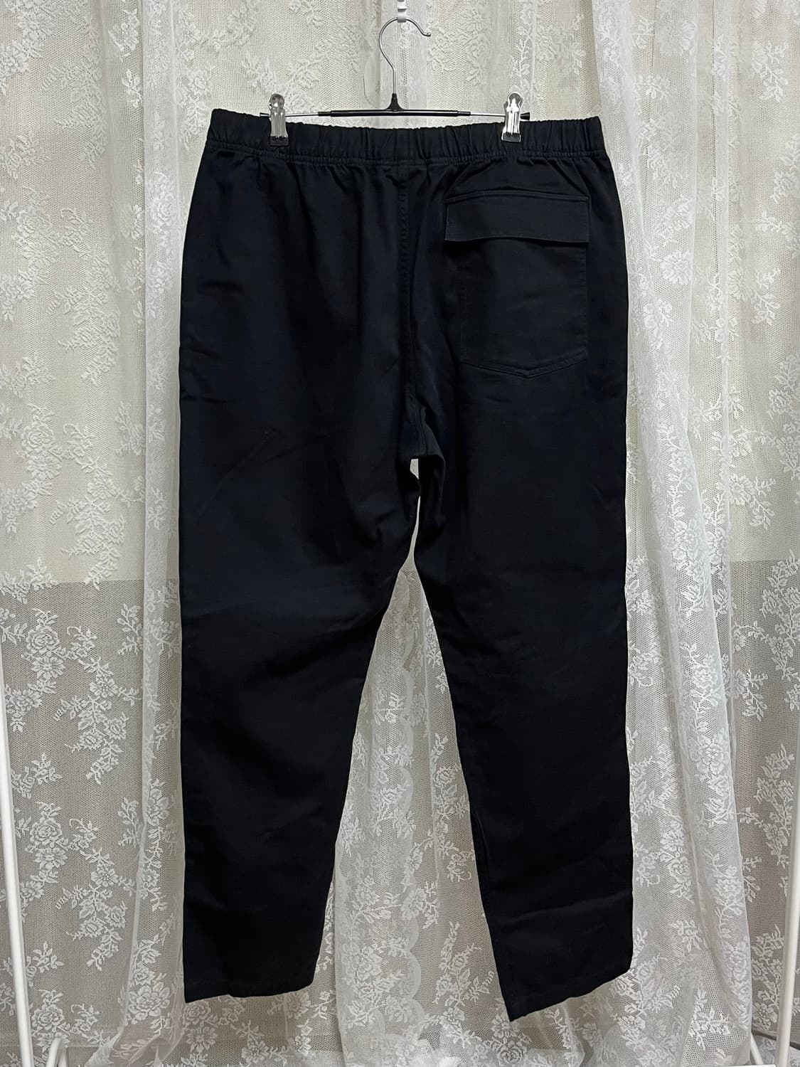 L) 스투시 Pull on beach 코튼 밴딩 팬츠 블랙 상품이미지2