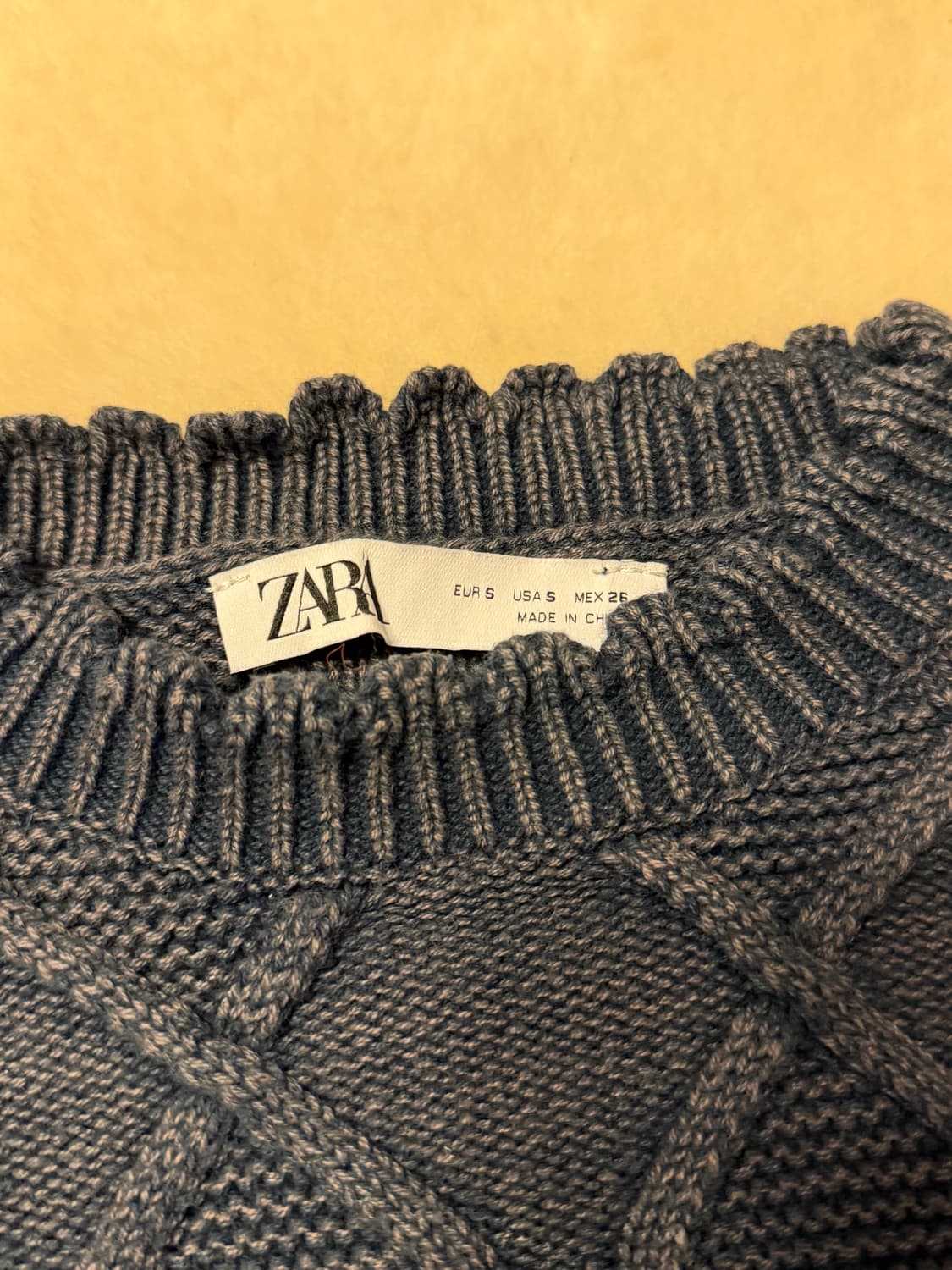 자라 워시드블루 크롭 니트 s (새상품) 상품이미지3