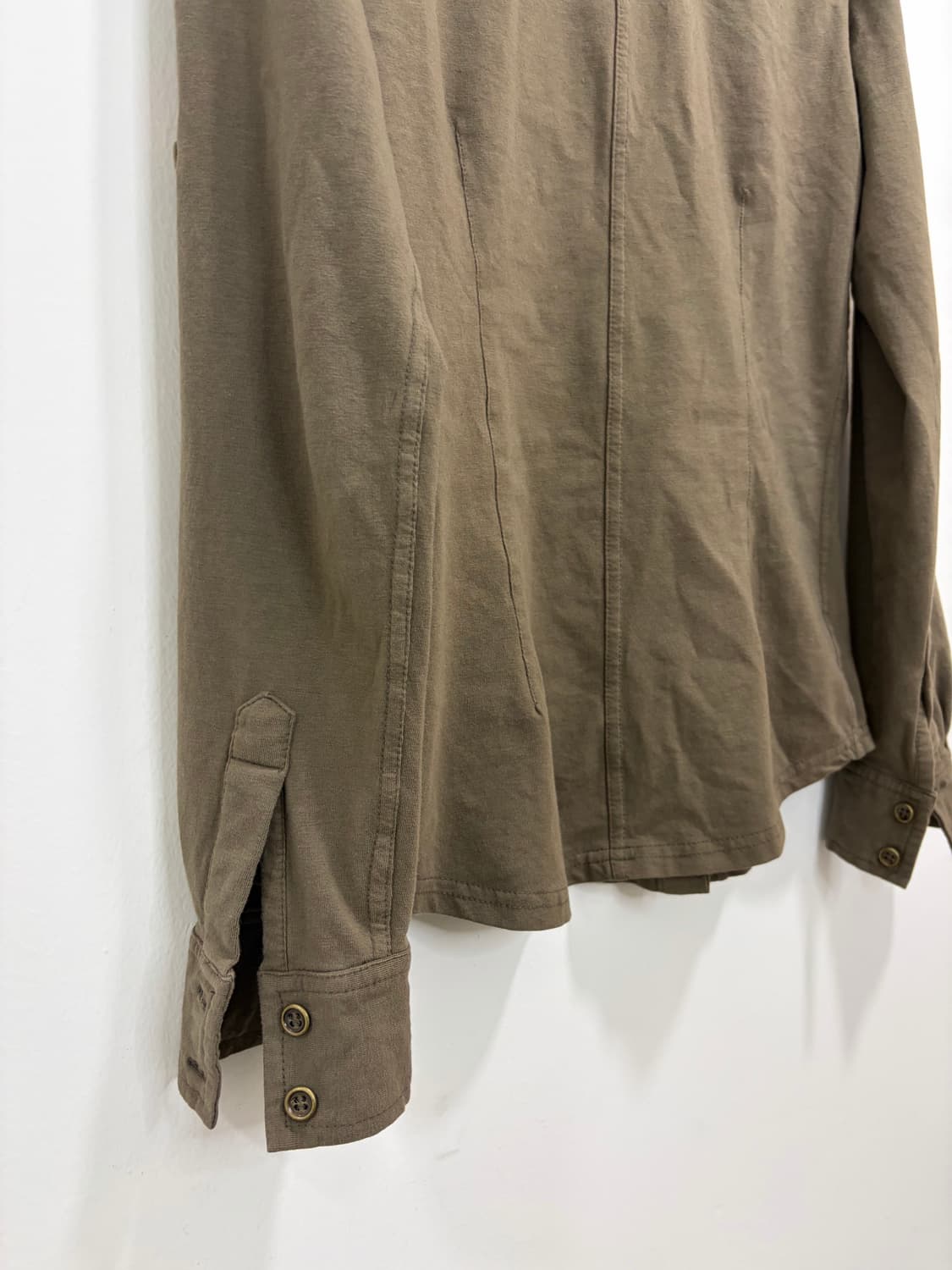 y2k Prmuno 카키 면 셔츠 상품이미지8