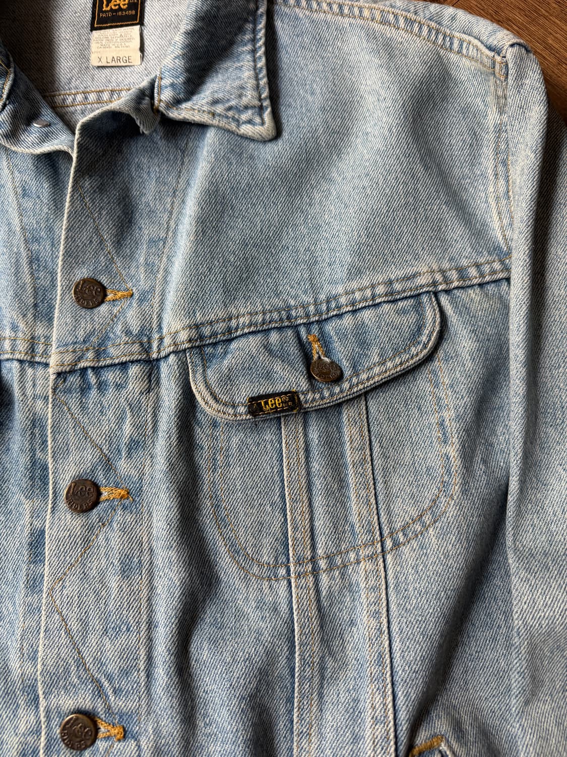 [XL]90s Lee Made in USA 빈티지 워싱 데님 트러커 자켓 상품이미지3